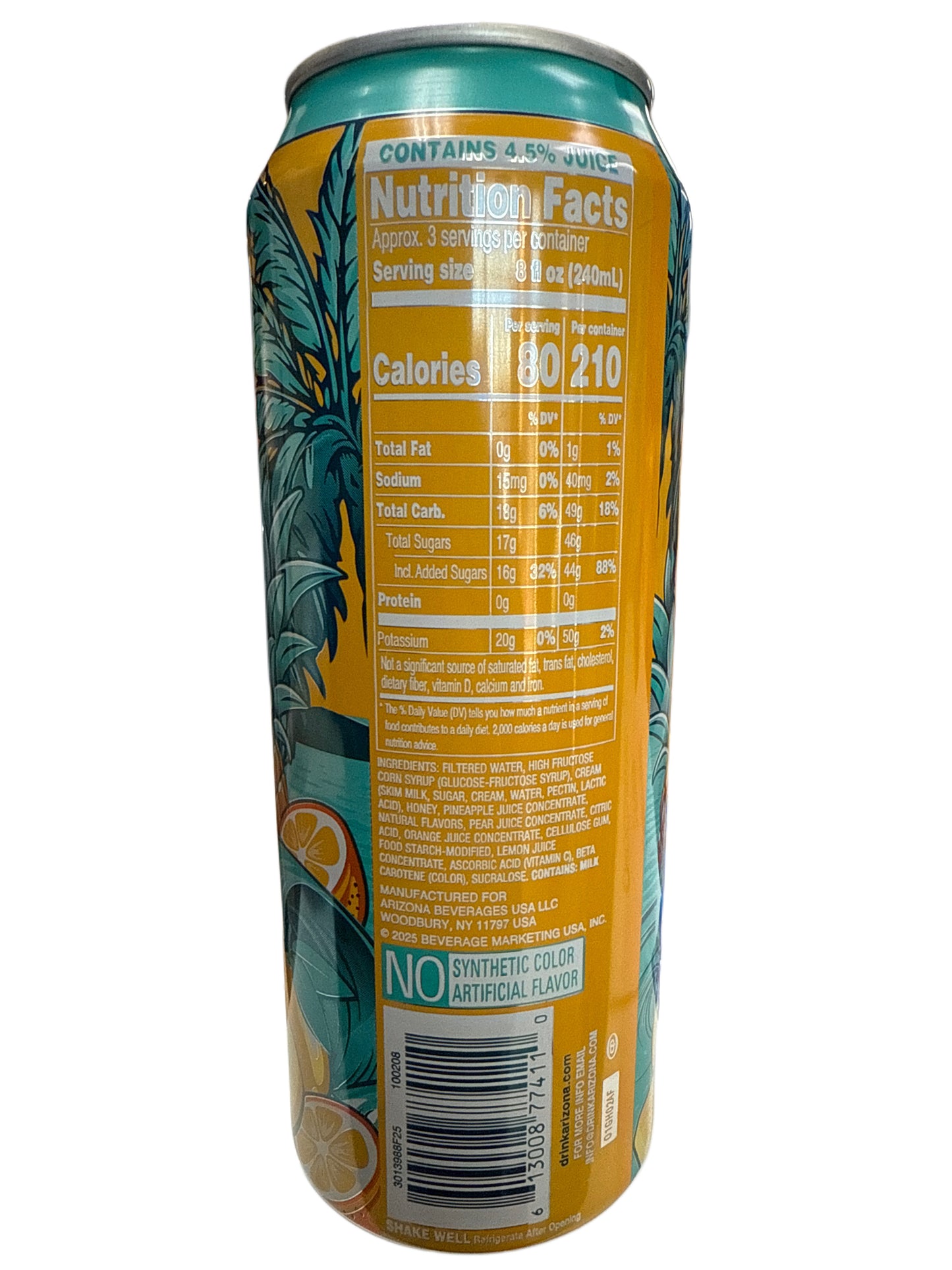 Arizona saveur ananas orange fouettée 650ML - Édition U.S