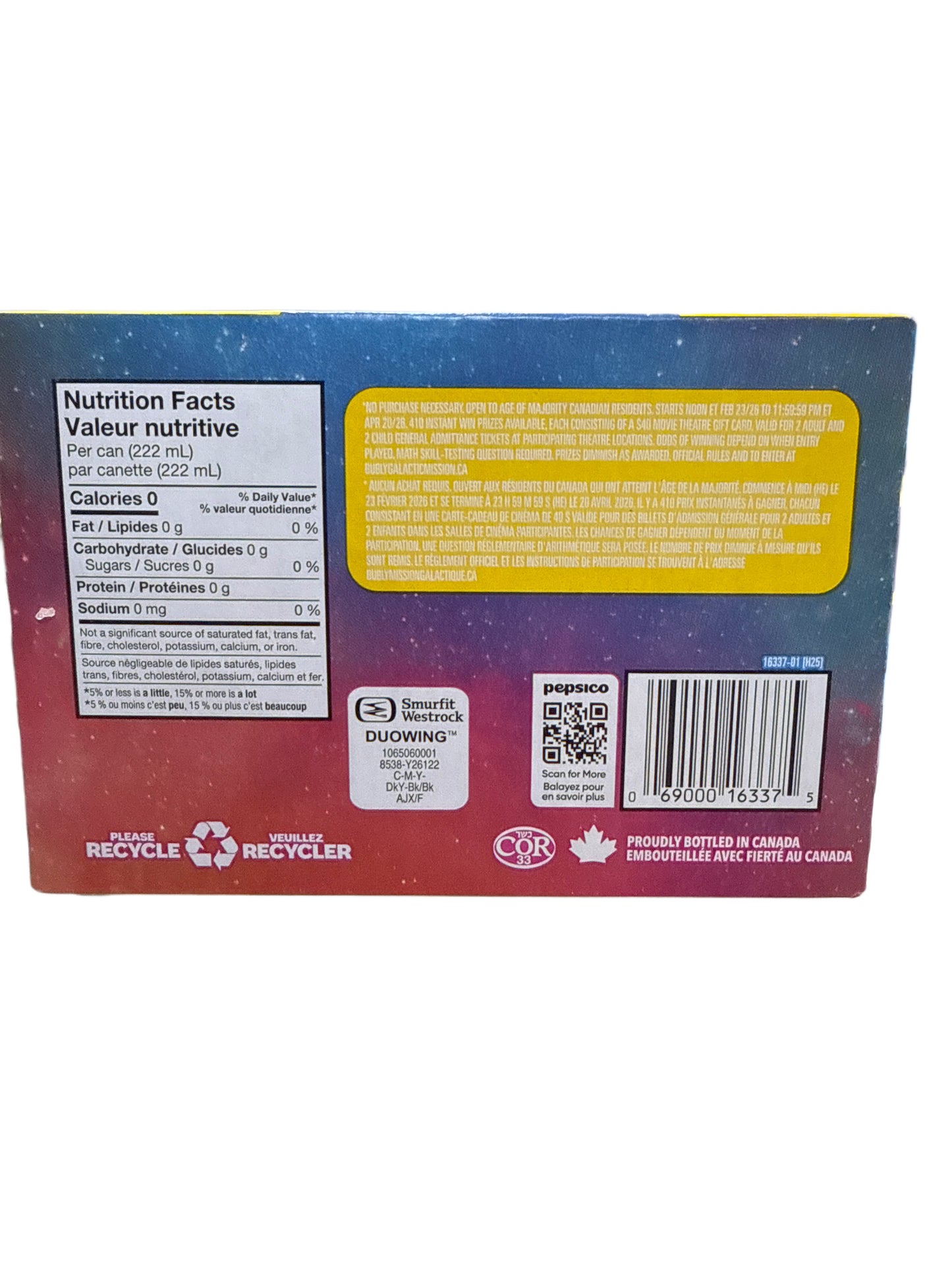 Bubly Limited Edition Super Mario Galaxy Dragon Fruit Stardust Flavour 6 Pack 222ML - Canadian Edition