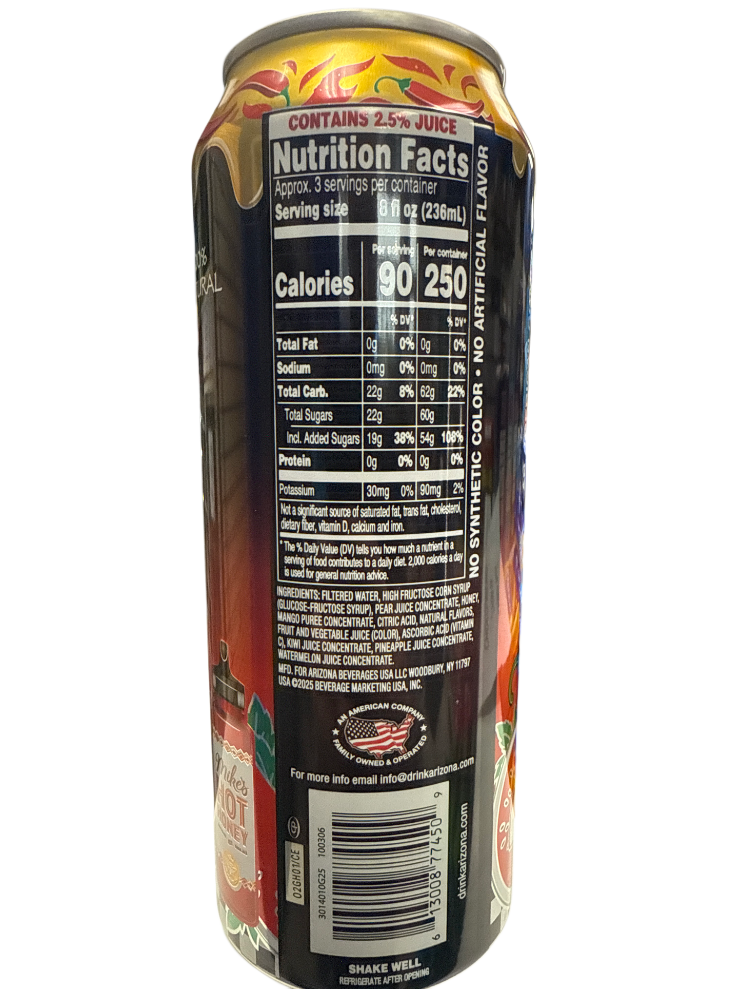 Arizonas Spicy Watermelon With Mikes Hot Honey 650ML - U.S Edition
