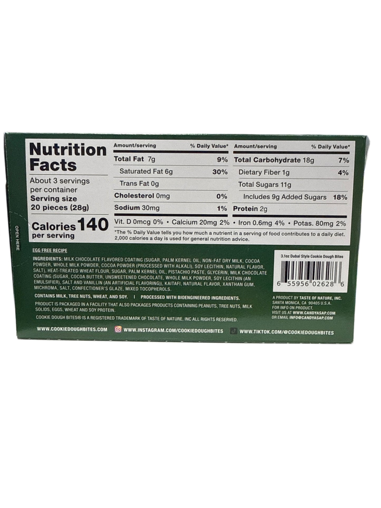 Dubai Cookie Dough Bites 88G - U.S Edition