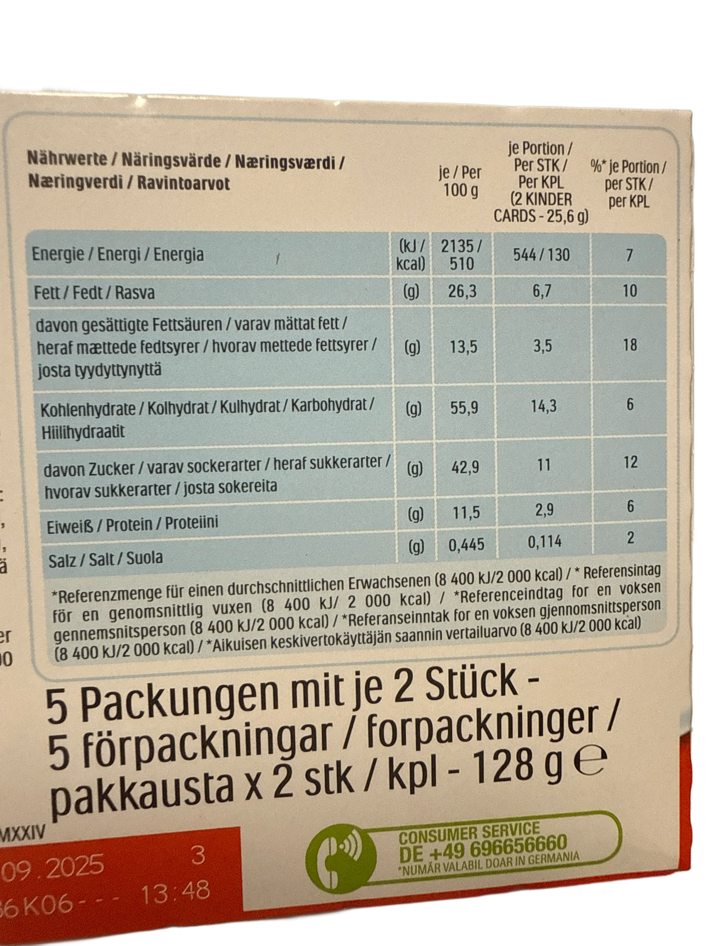 Kinder Cards Chocolate Wafer 128G - Sweden Edition