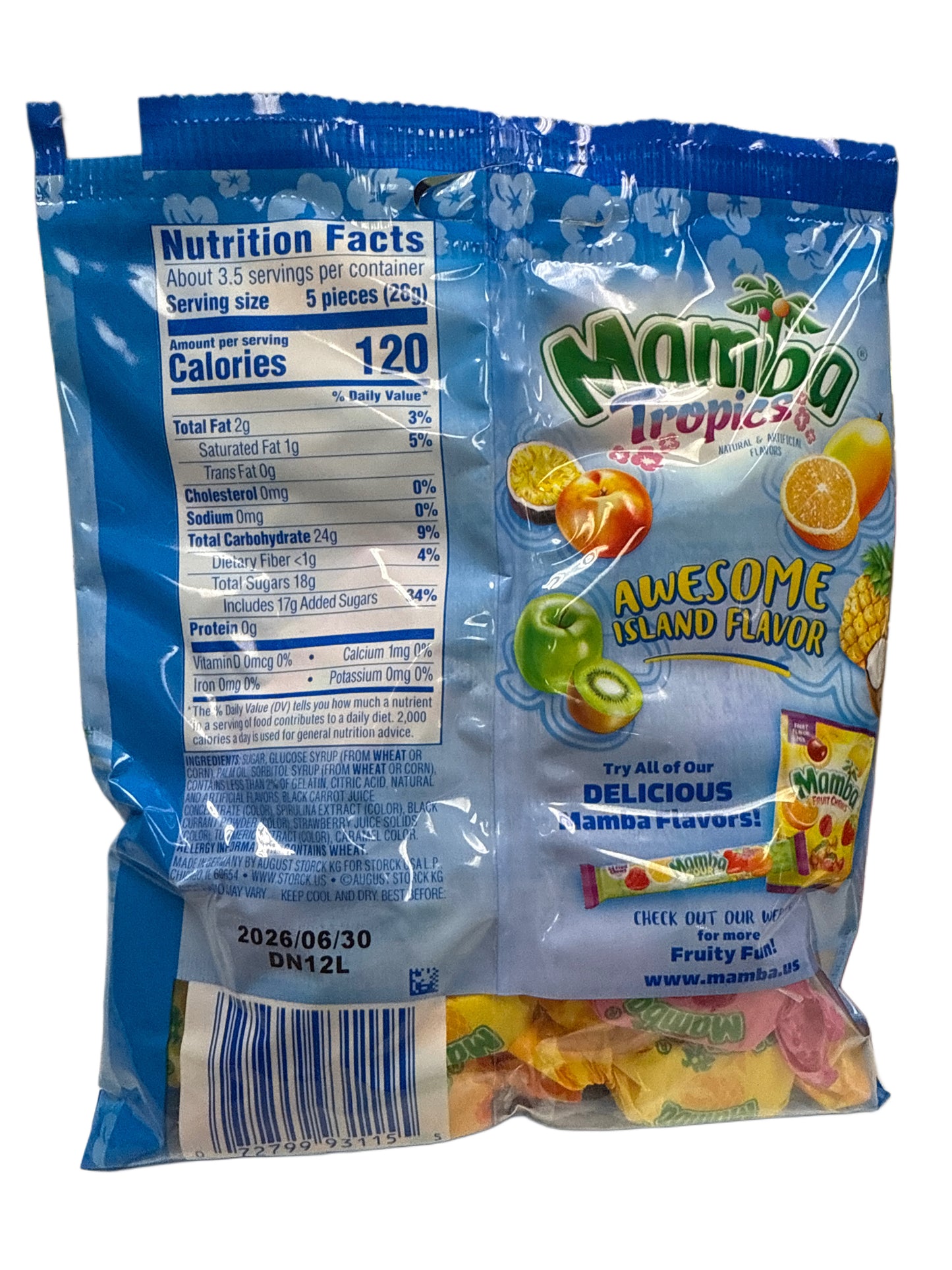 Mamba Tropics Chewy Candy 100G - U.S Edition