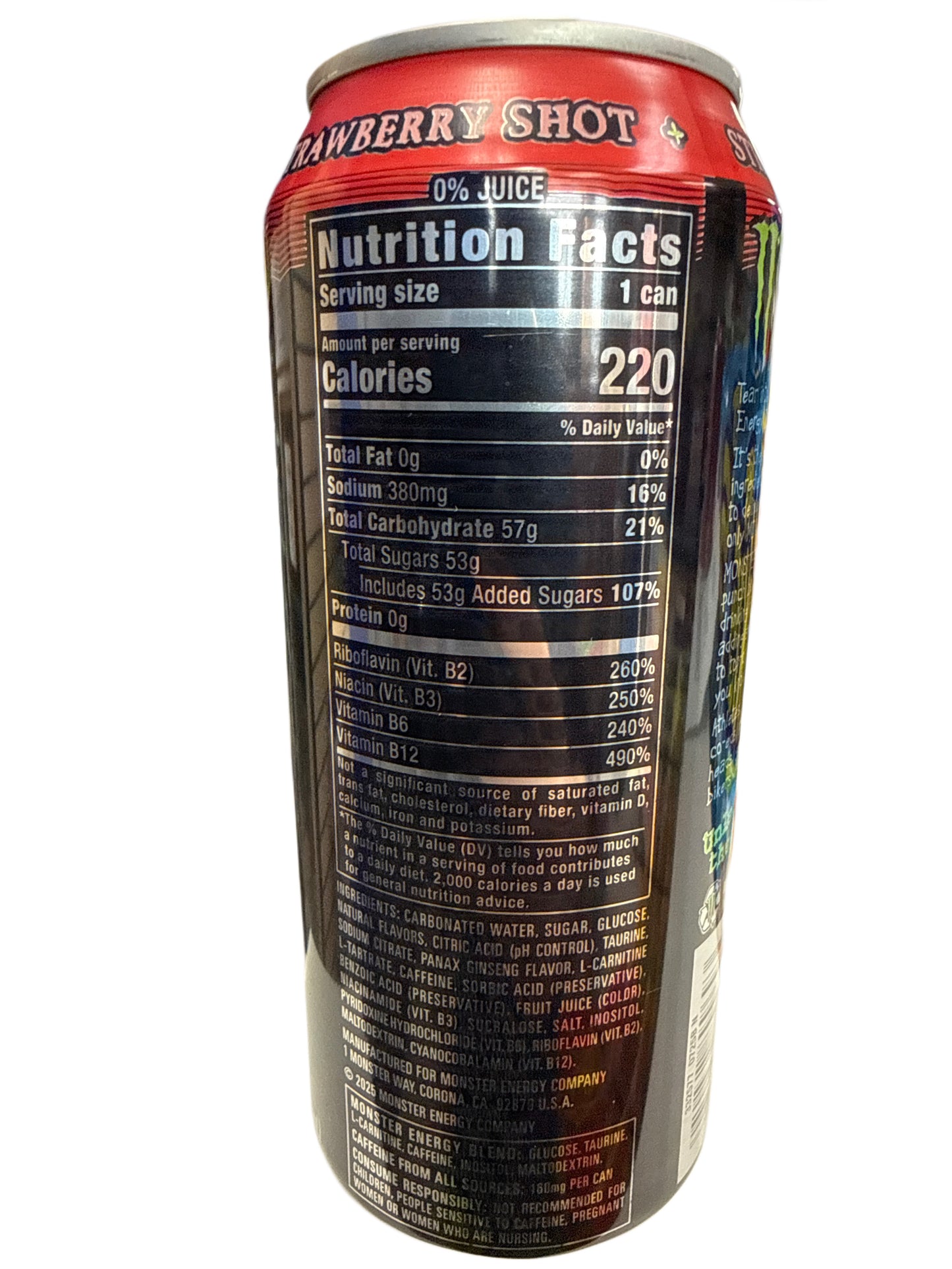 Monster Strawberry Shot Energy 473ML - U.S Edition