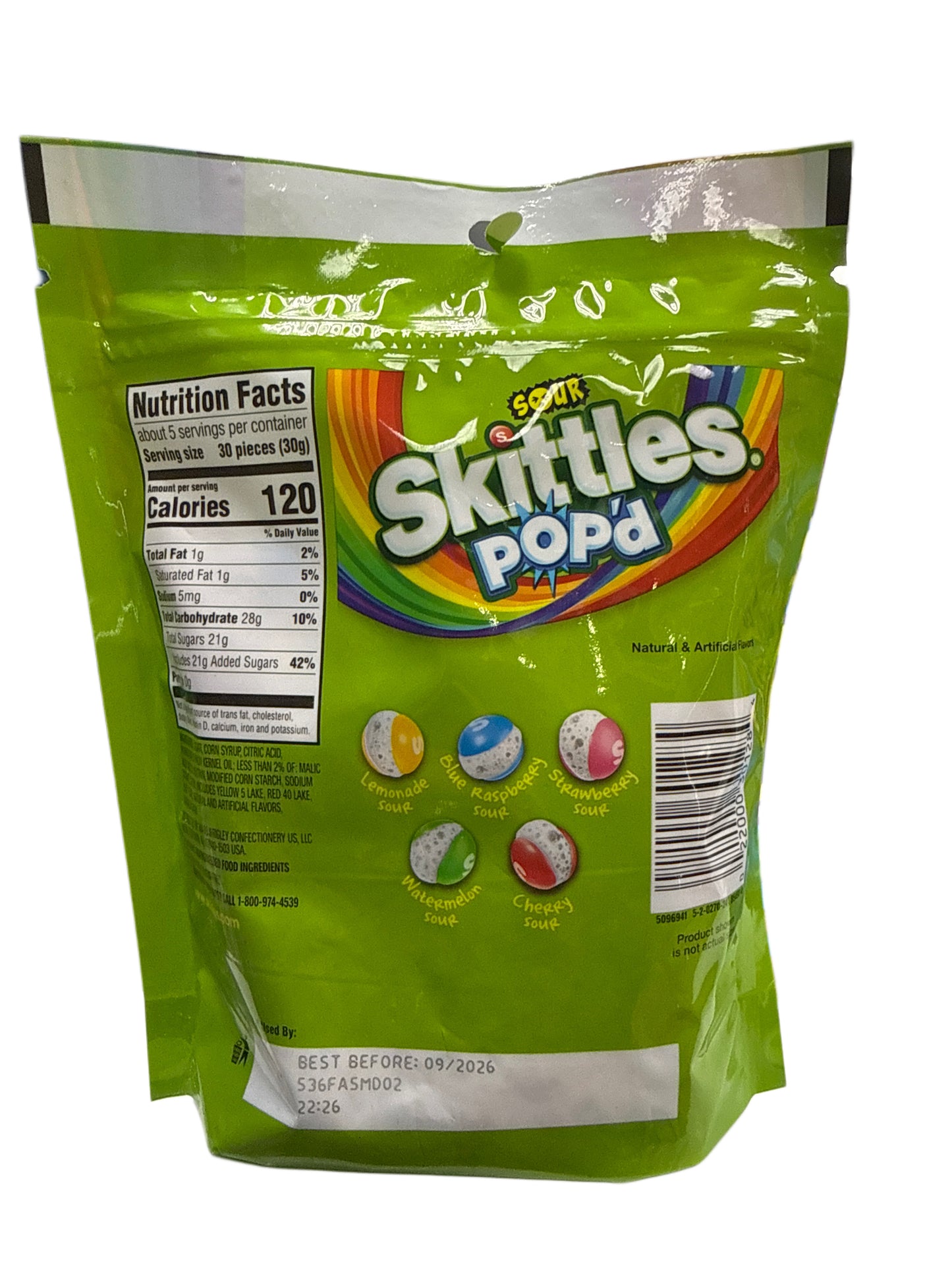 Skittles Pop'd Sour Freeze Dried Candy 155G - U.S Edition
