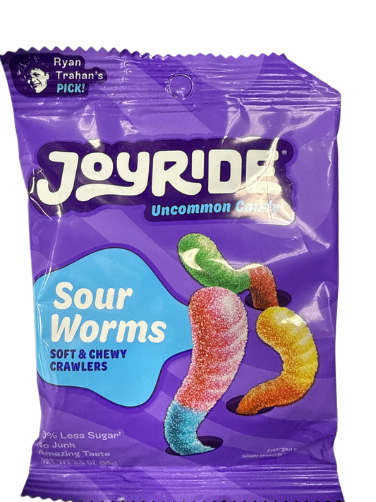 Ryan Trahan's Joyride Sour Worms Soft & Chewy Crawlers 99G - U.S Edition