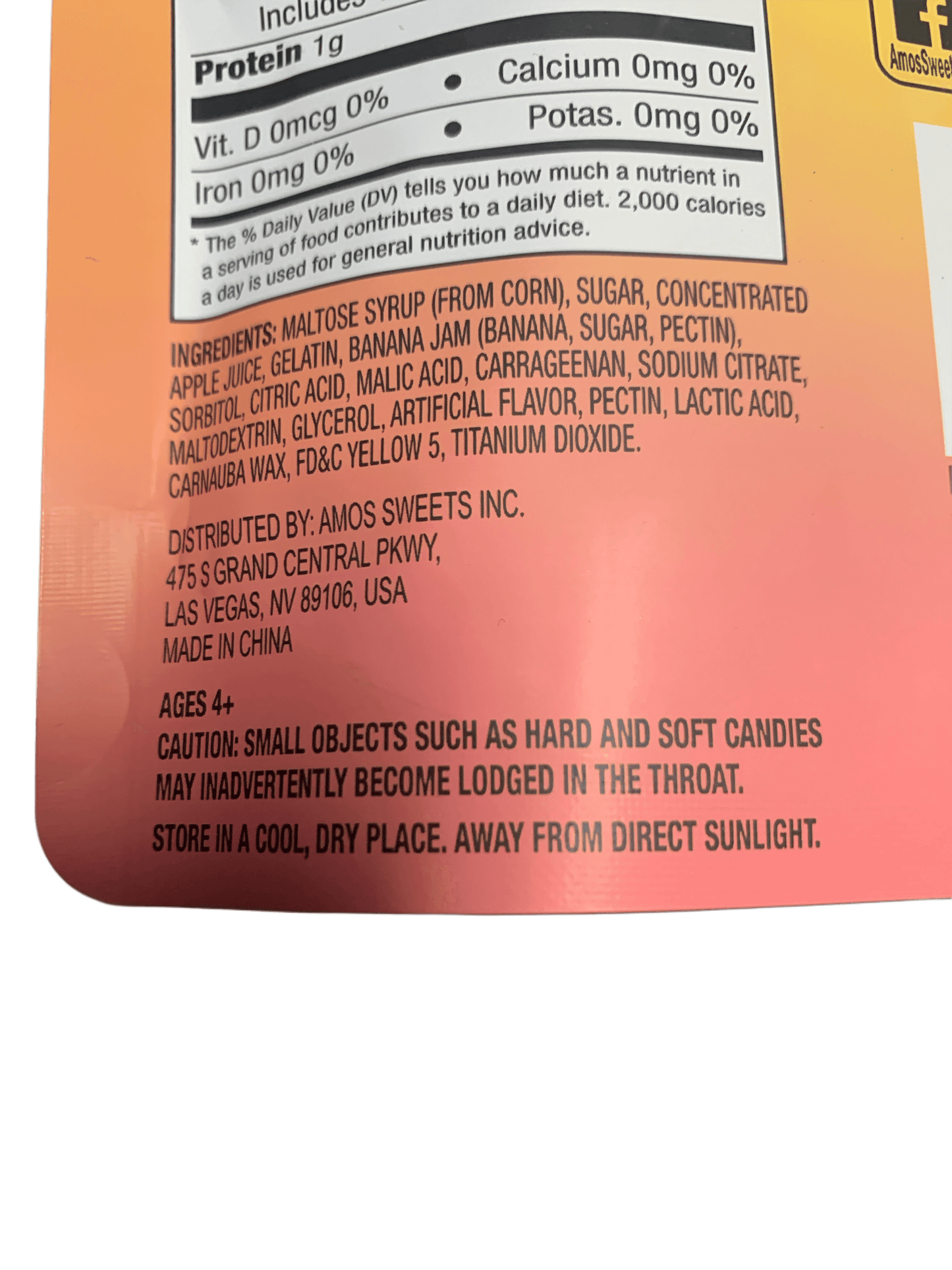 Amos Peelerz Gummy Peach 62G - U.S Edition