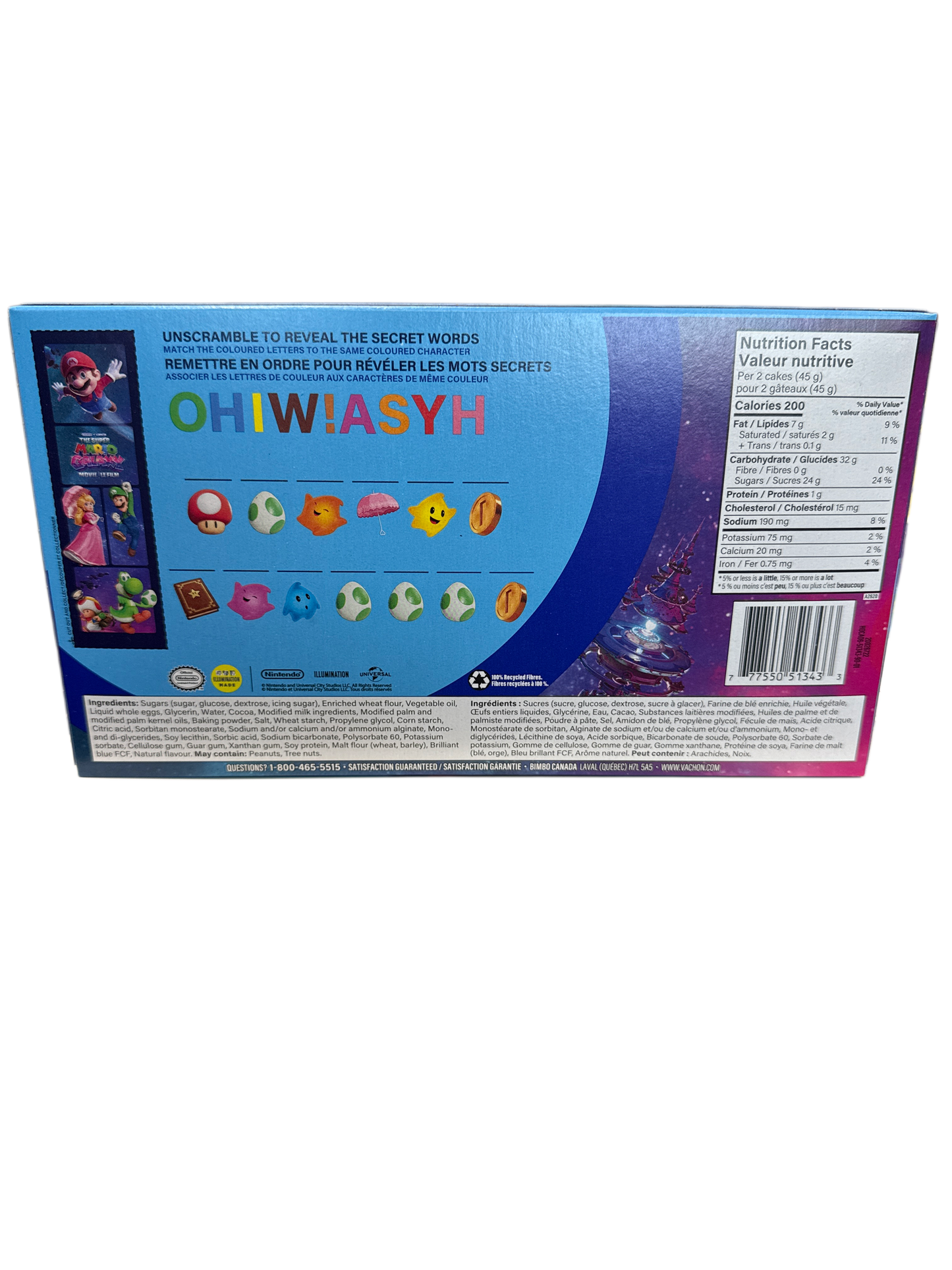 Hostess Super Mario Galaxy Limited Edition Blue Raspberry Mini Cupcakes 178G - Canadian Edition