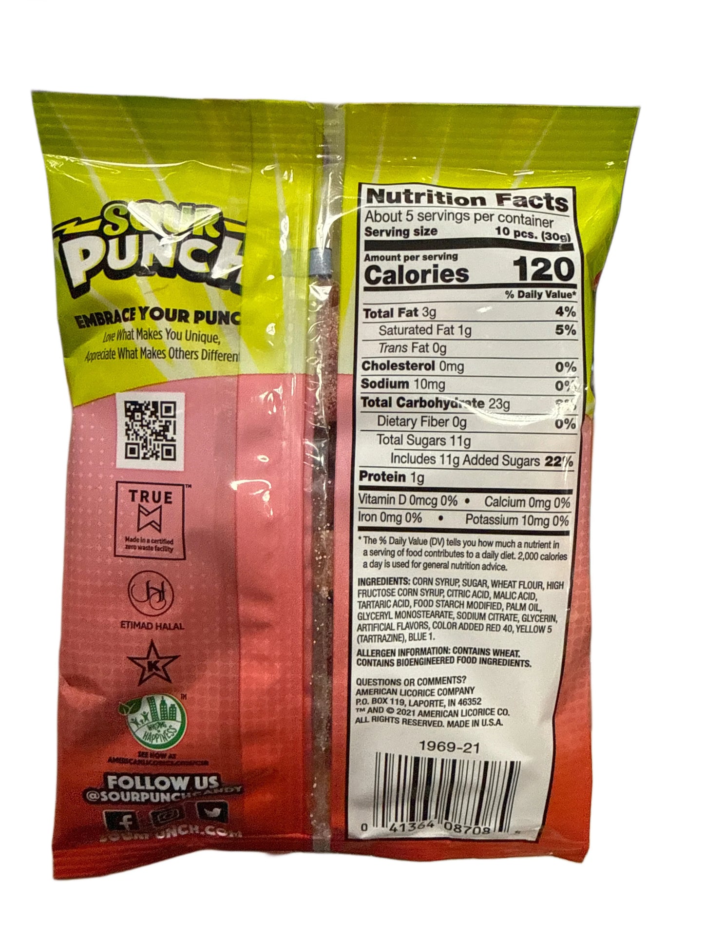 Sour Punch Bites Rad Reds Slik 142G - U.S Udgave