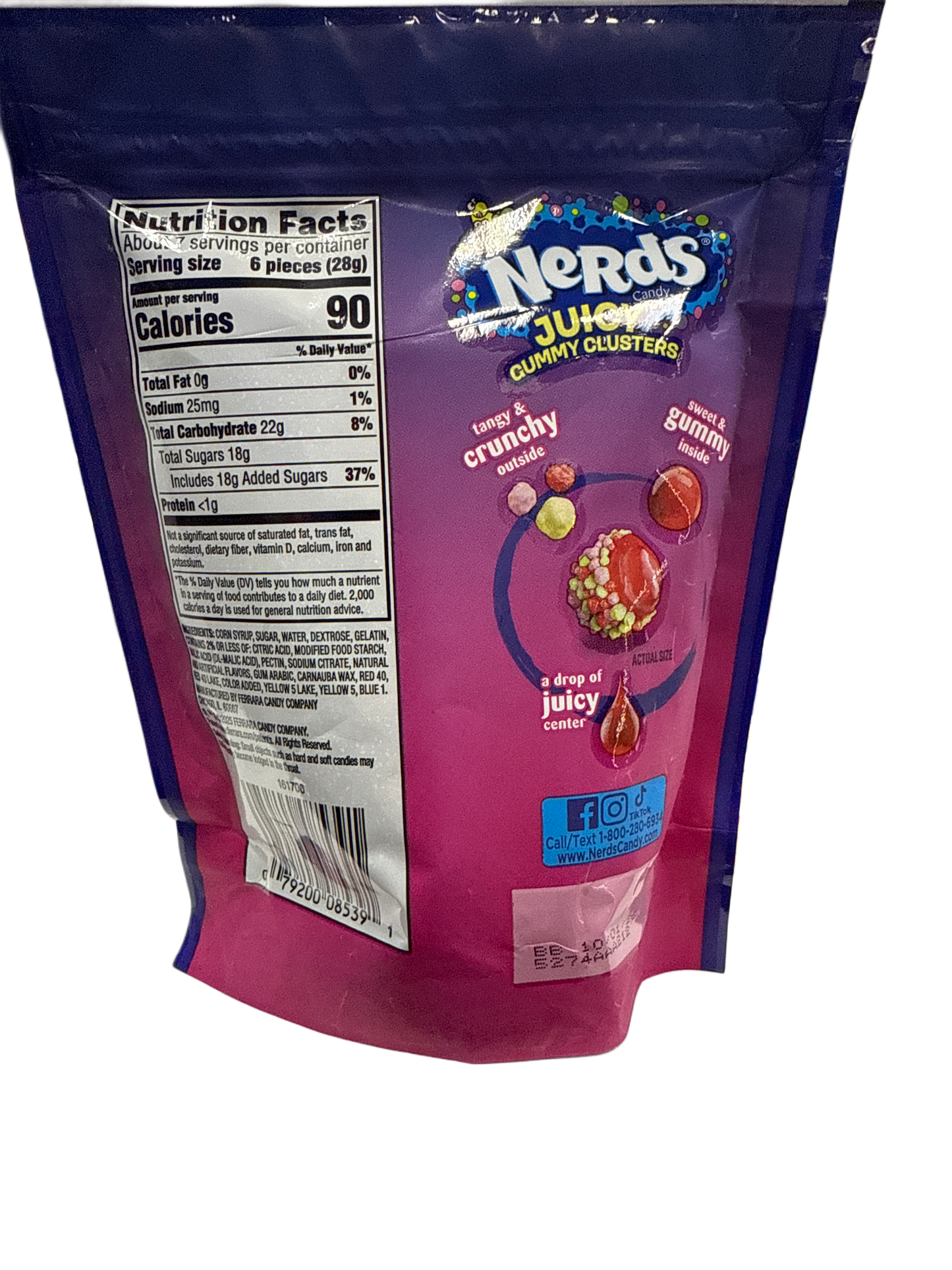 Nerds Saftiga Gelékluster 202G - U.S Edition