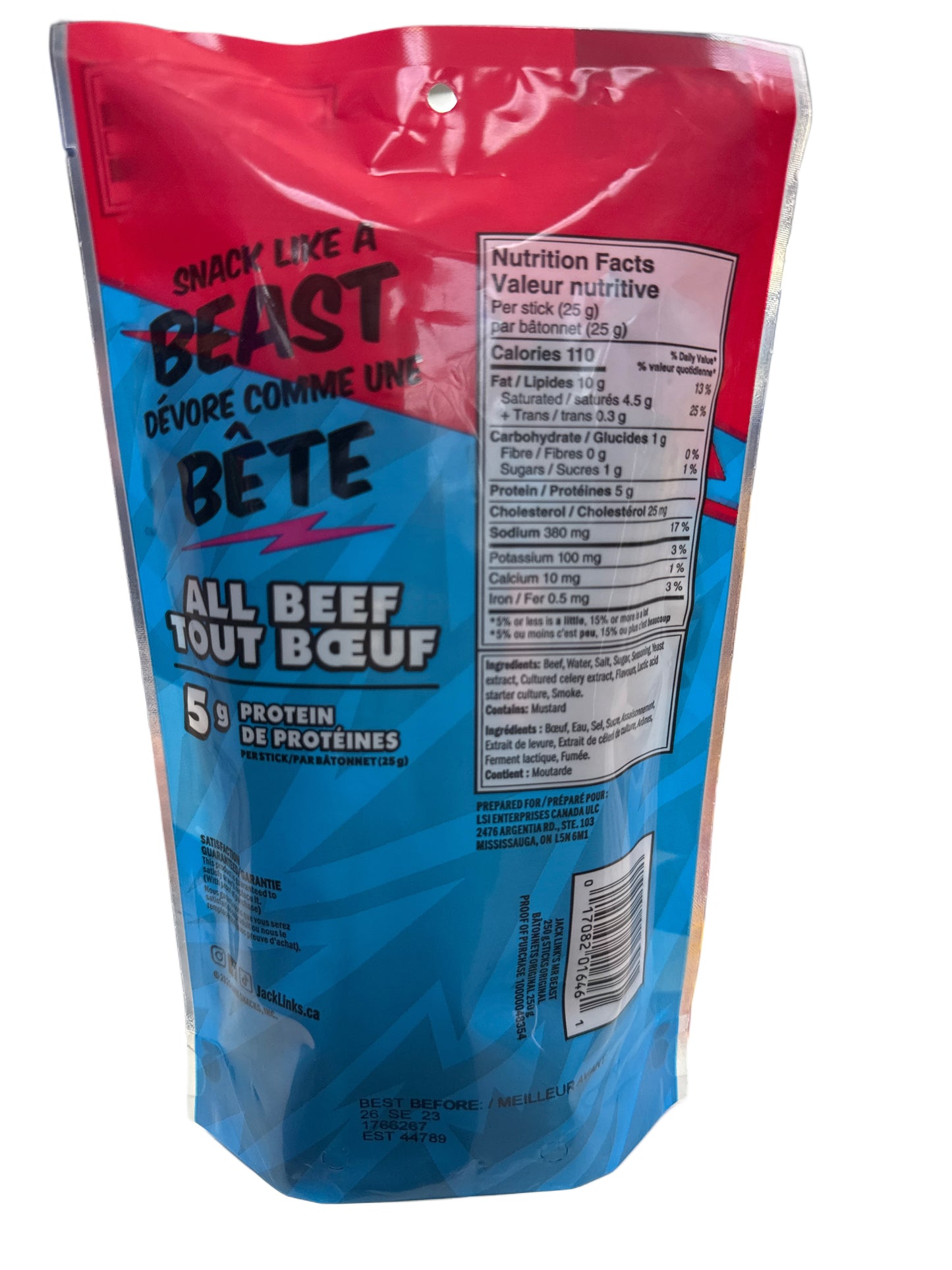 Jack Links Mr Beast Original Beef Sticks 250G - U.S Edition
