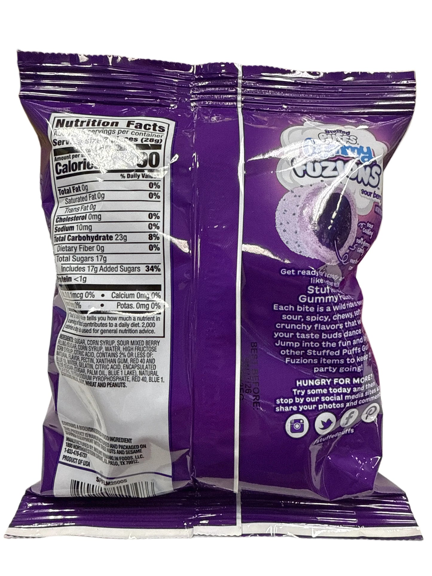 Stuffed Puffs Gummy Fuzions Marshmallow Acido ai Frutti di Bosco 123G – Edizione USA