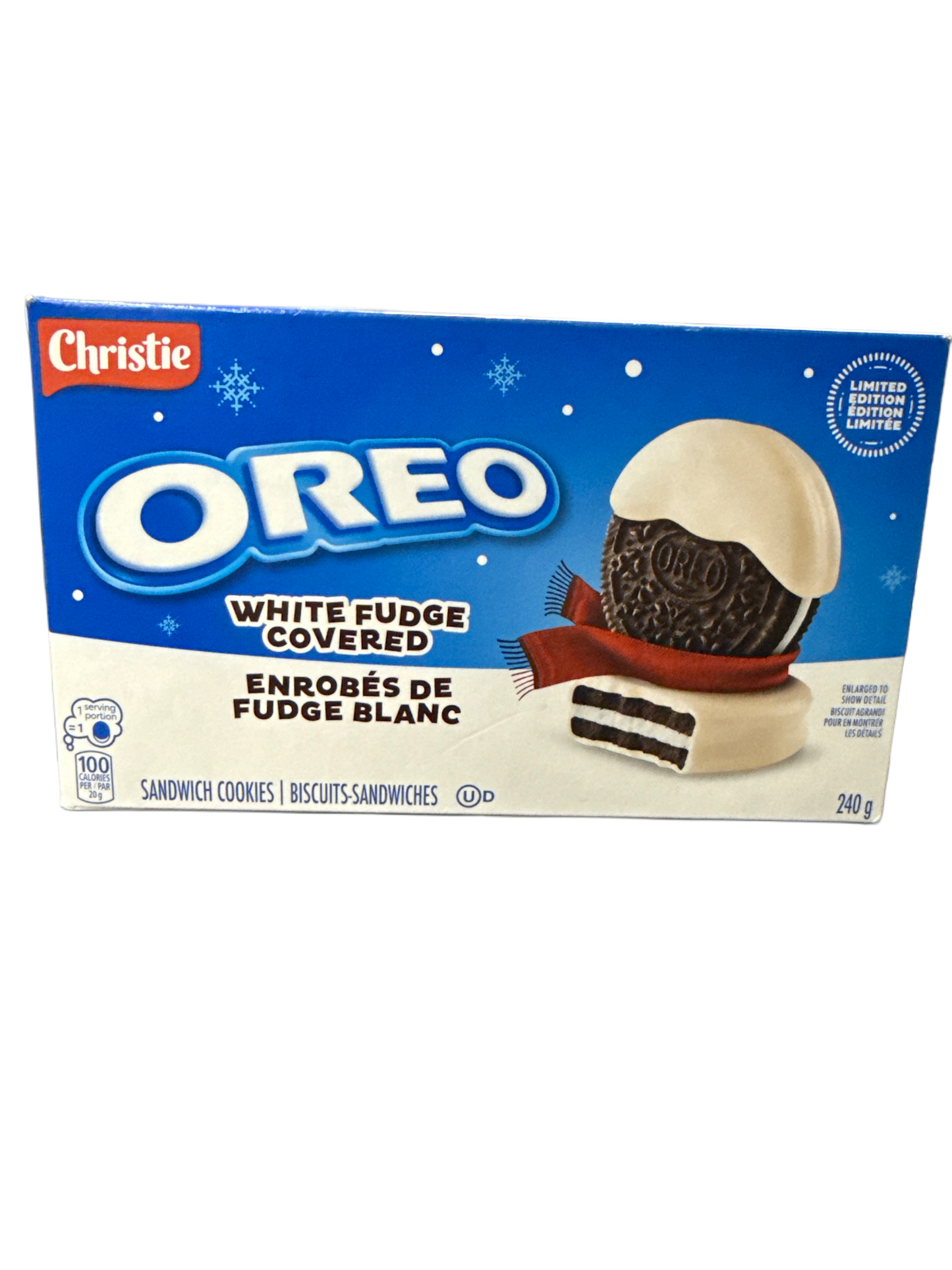 Oreo Limited Edition White Fudge Covered Cookies 240G - Canadian Edition