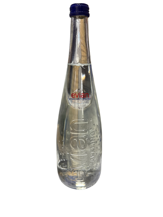 Evian Sparkling Water Glass Bottle 750ML - Canadian Edition