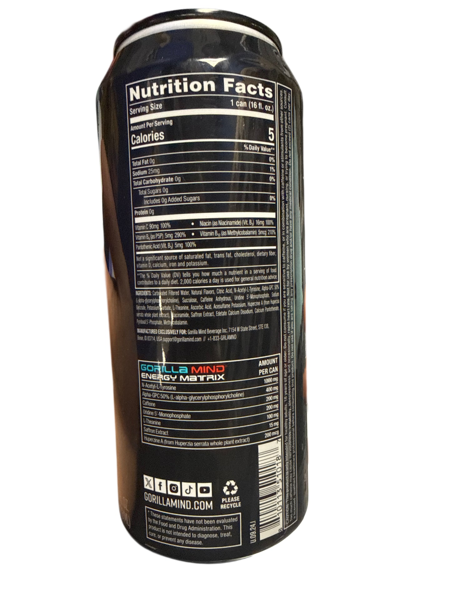 Gorilla Mind Black Cherry Vanilla Energy Drink 473ML - International Edition