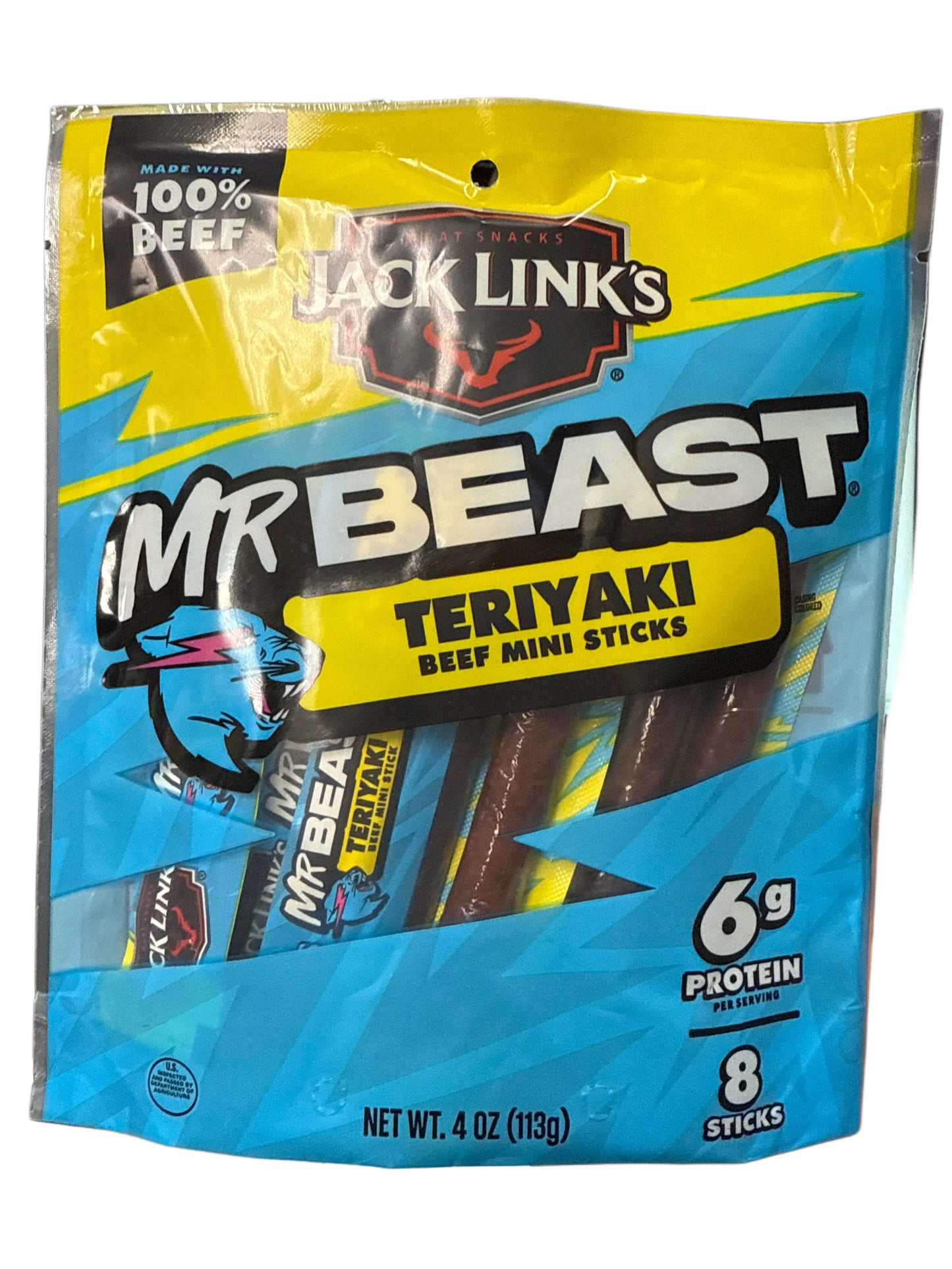 Jack Links Mr Beast Mini kiełbaski wołowe Teriyaki 113G - Wydanie USA