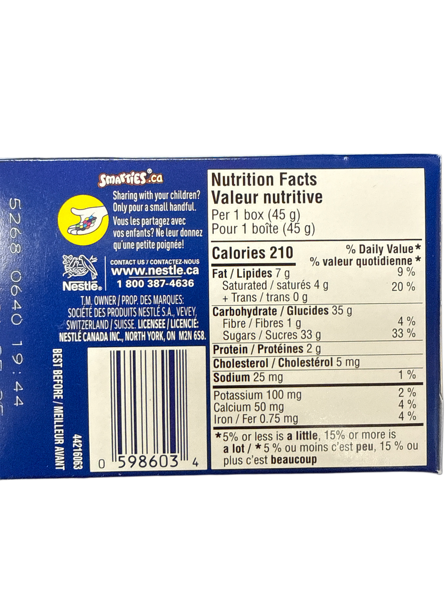 Smarties Chocolate con Leche Cubierto de Caramelo 45G - Edición Canadiense