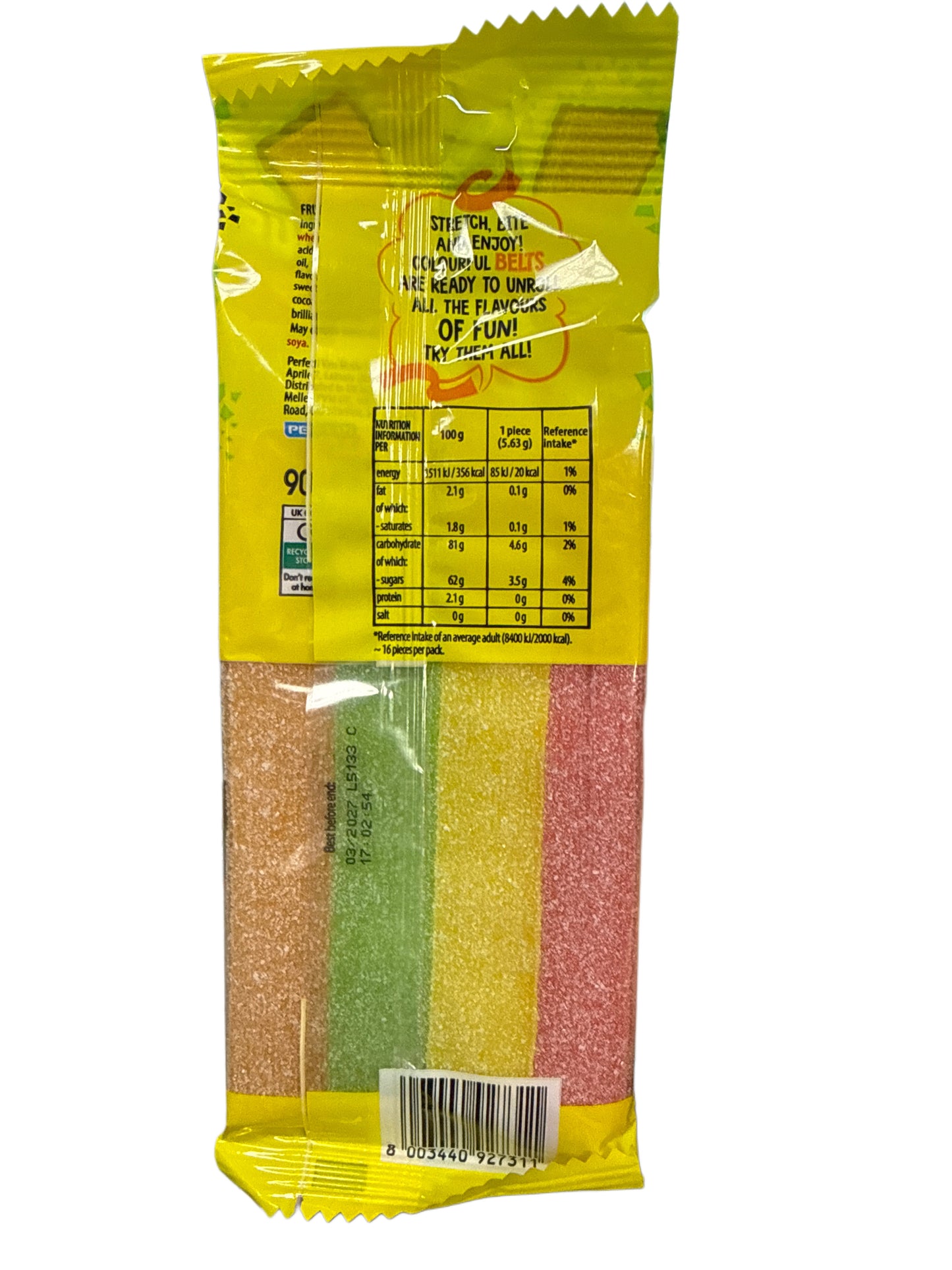 Chupa Chups Sour Belts 90G - U.K Edition