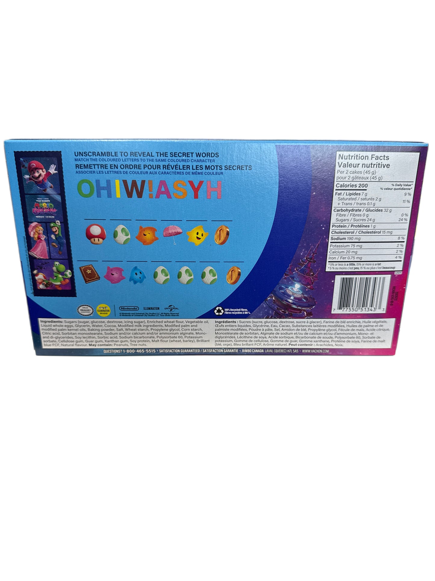 Hostess Super Mario Galaxy Limited Edition Blue Raspberry Mini Cupcakes 178G - Canadian Edition