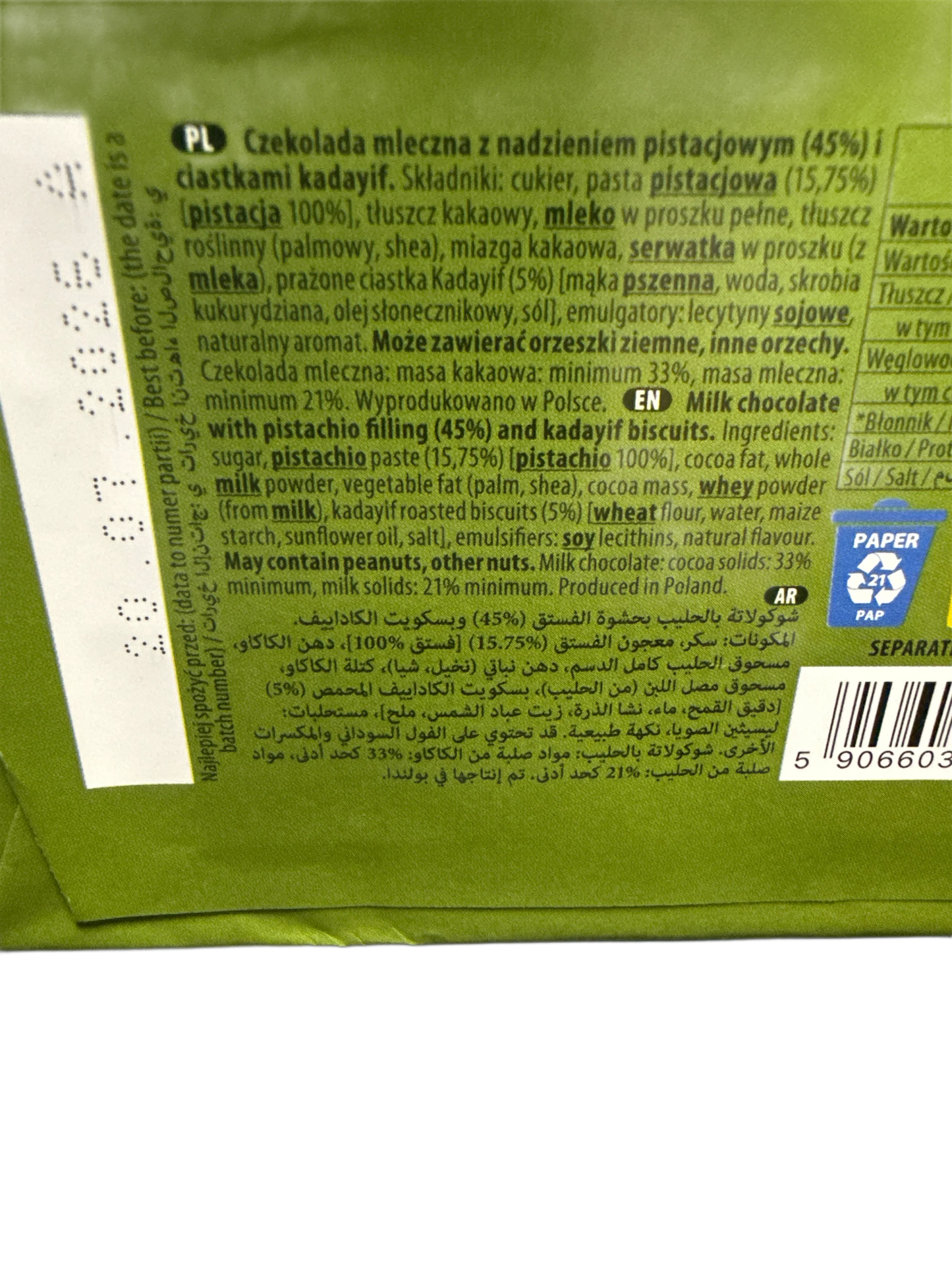 Chocoyoco Habibi Dubai Chocolate 100G - Poland Edition