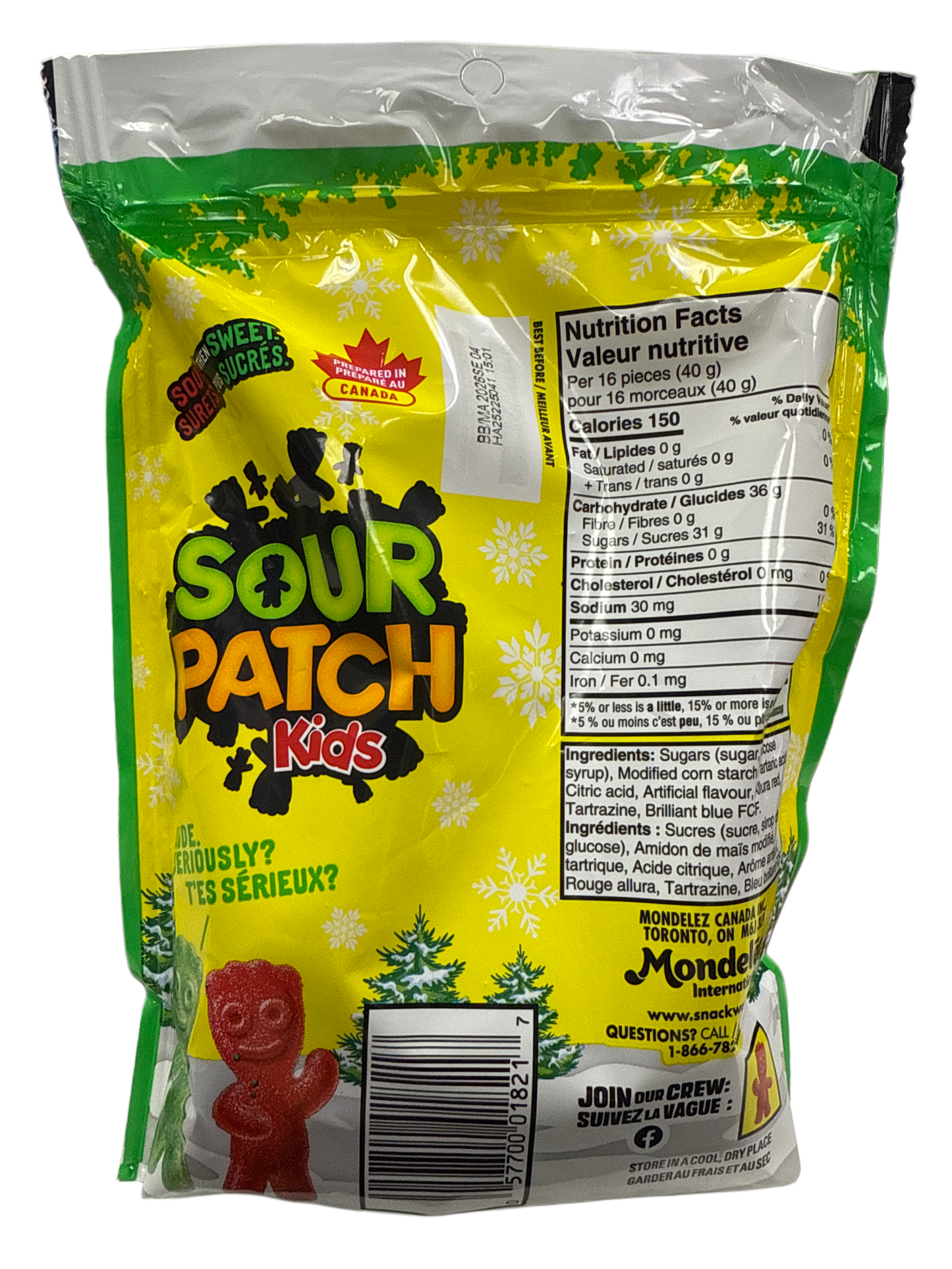 Sour Patch Kids Limited Edition Christmas Red And Green Candy 315G - Canadian Edition