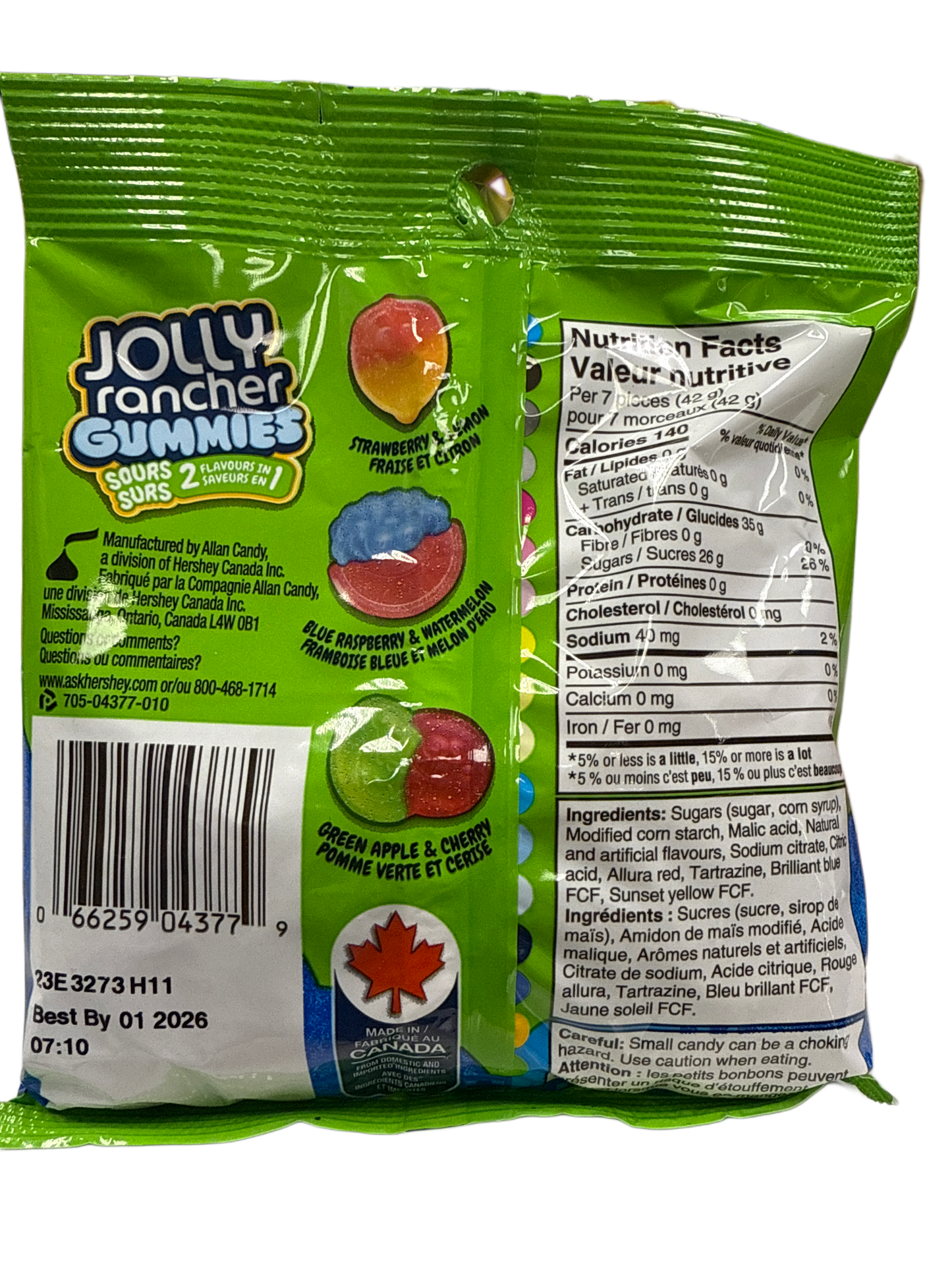 Jolly Rancher Gummies Sauer 2 In 1 Geschmack 182G - Kanadische Ausgabe