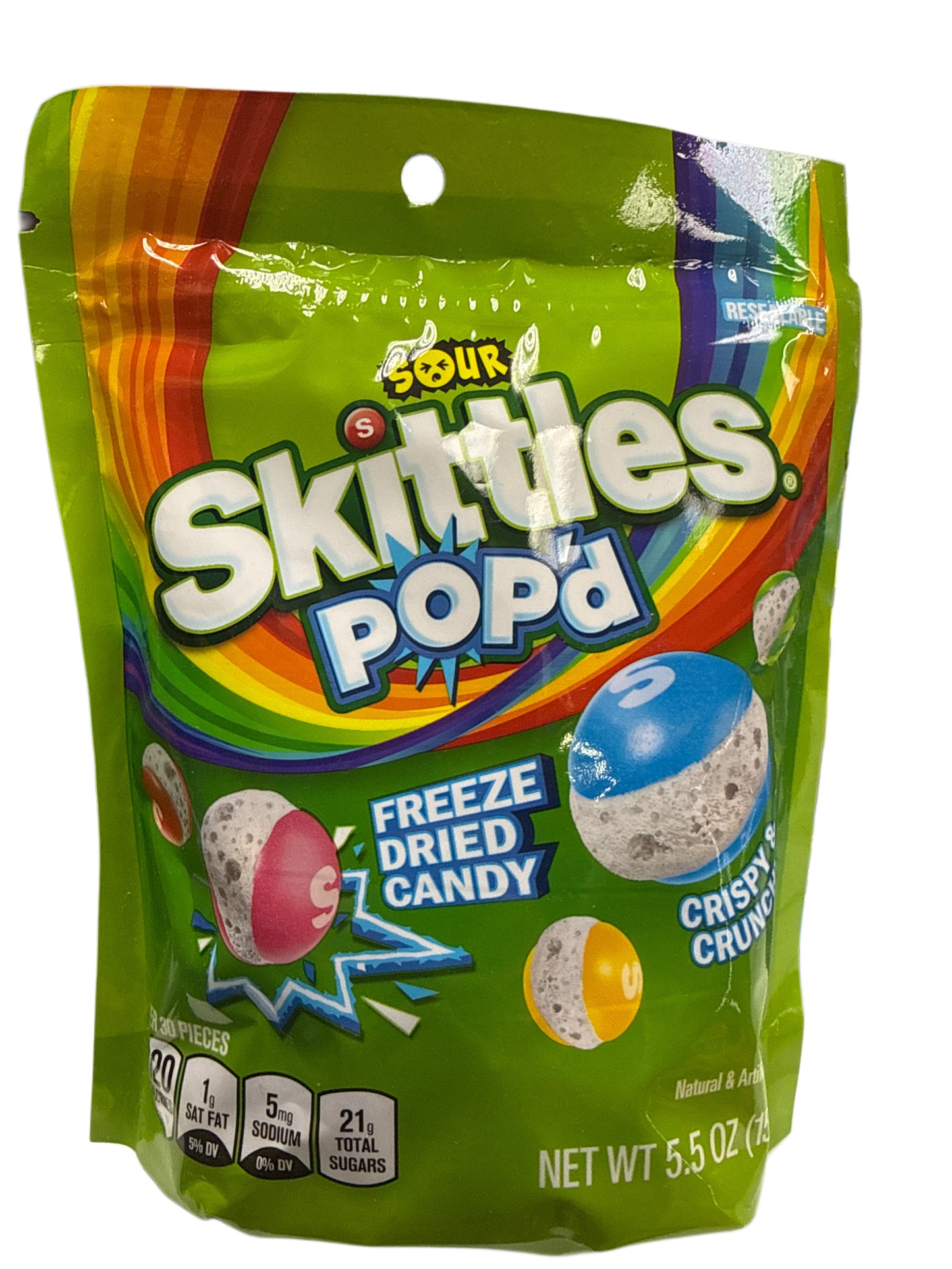 Skittles Pop'd Sour Freeze Dried Candy 155G - U.S Edition