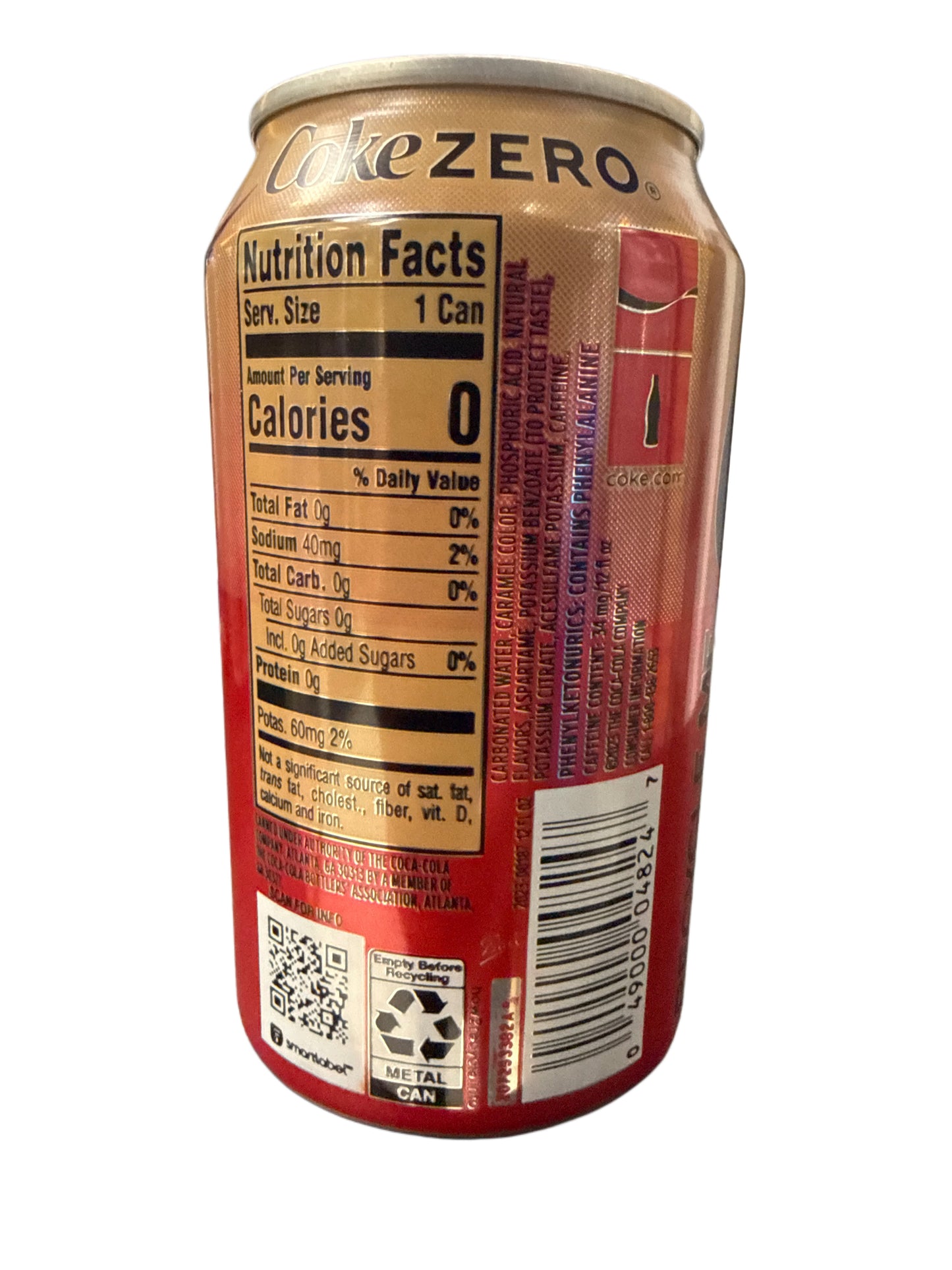 Lata de Coca Cola Cero Azúcar con Sabor a Vainilla 355ML - Edición EE. UU.