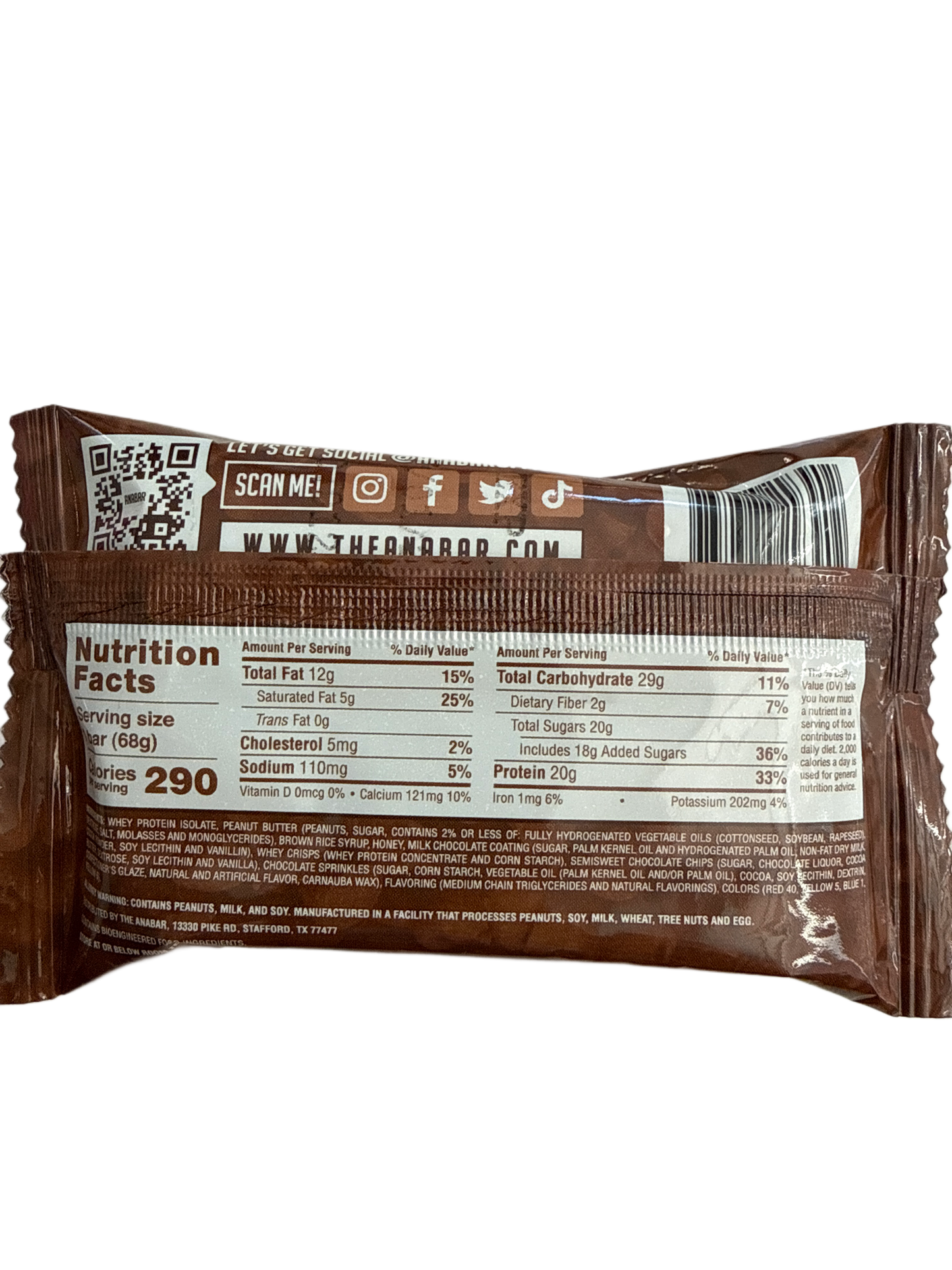 Barra de proteína sabor Triple Chocolate Anabar Wasted 68G - Edición EE. UU.