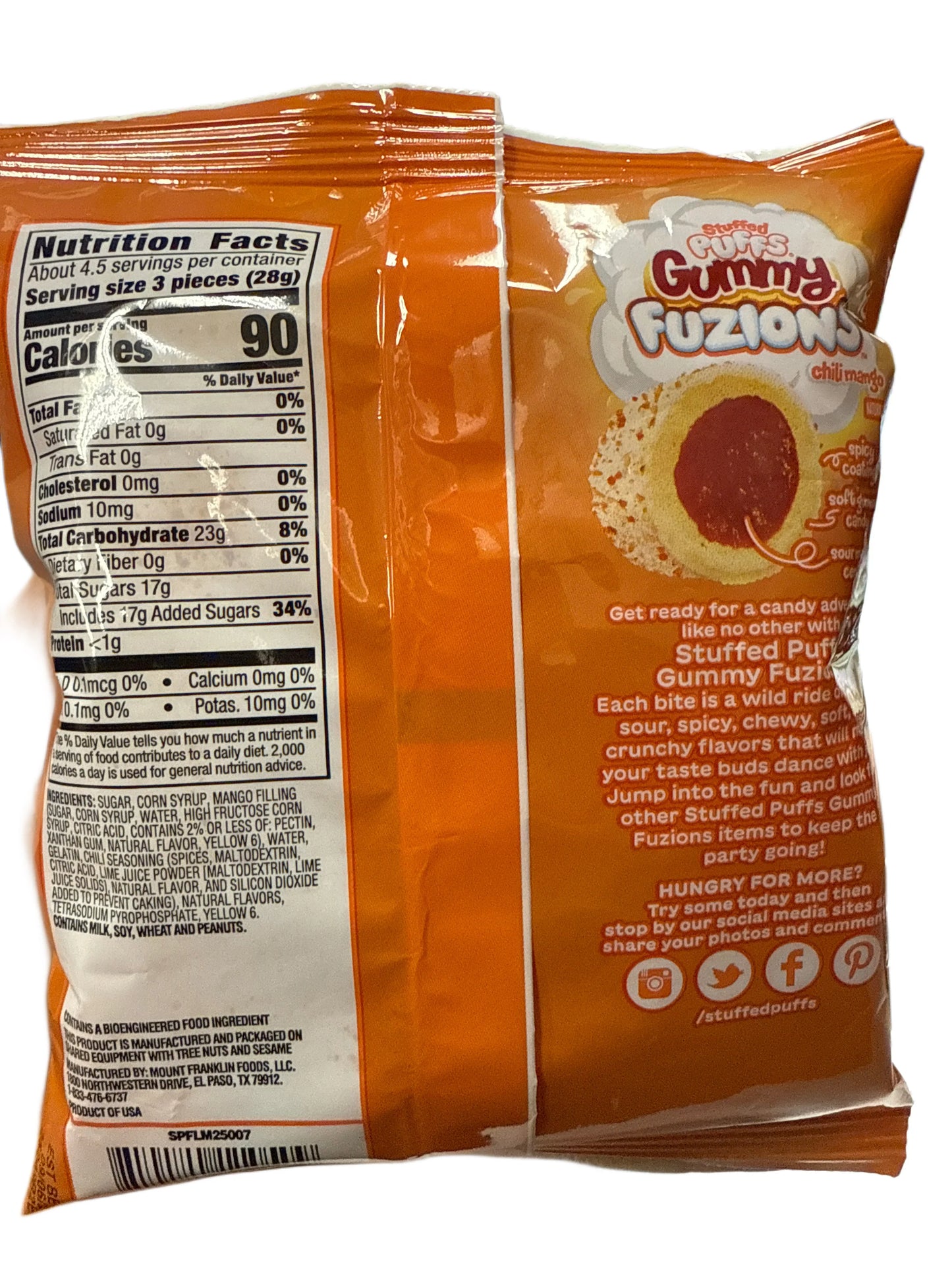 Stuffed Puffs Gummy Fuzions Chili Mango Marshmallows 123G - U.S Edition