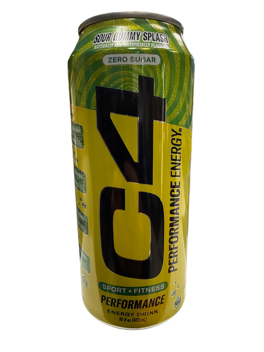 C4 Zero Sugar Sour Gummy Splash Energy Drink 473ML - U.S Edition
