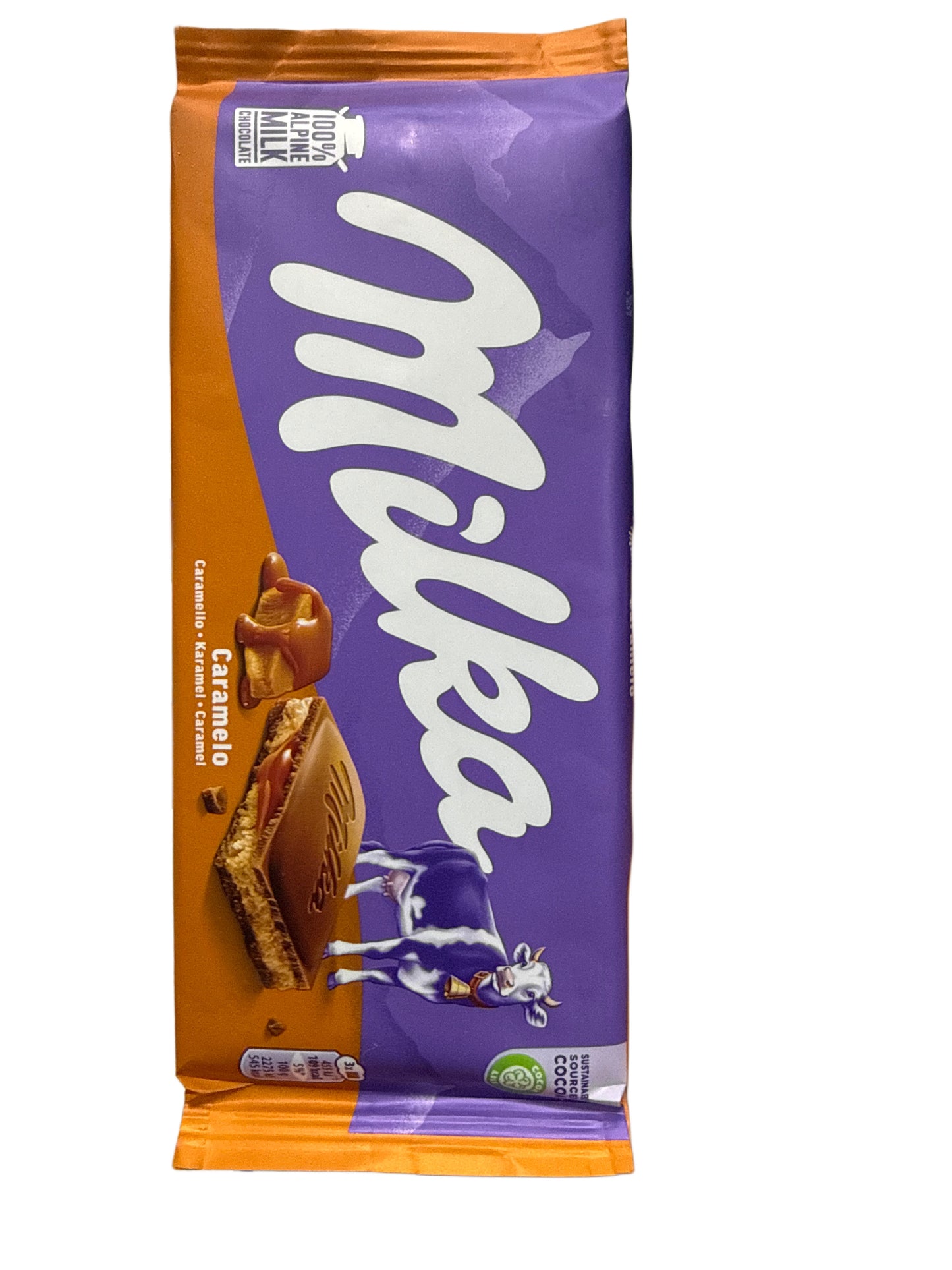 Milka Karamel Chocoladereep 100G - Belgische Editie