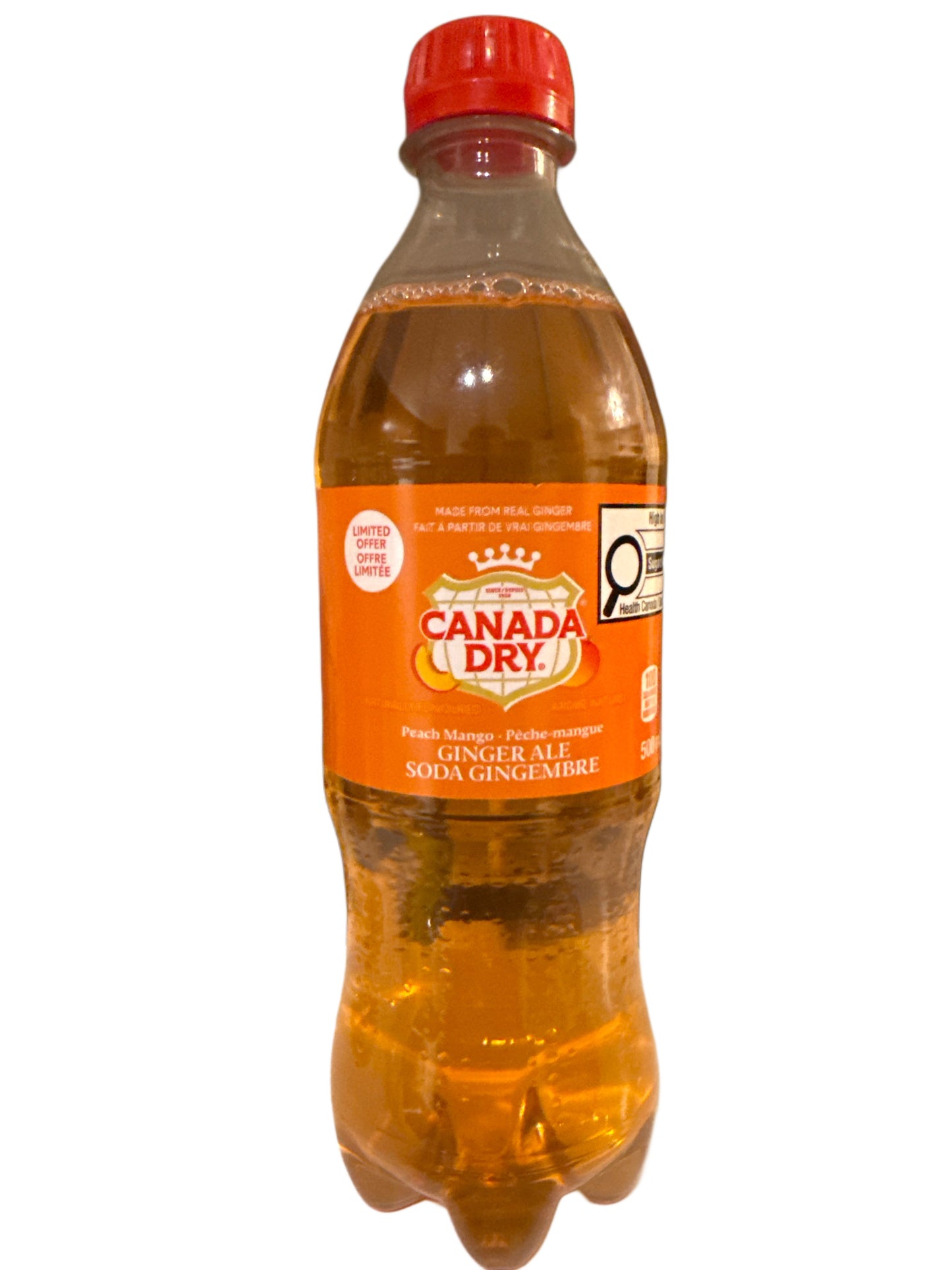 Canada Dry Peach Mango Ginger Ale Bottle 500ML - Canadian Edition