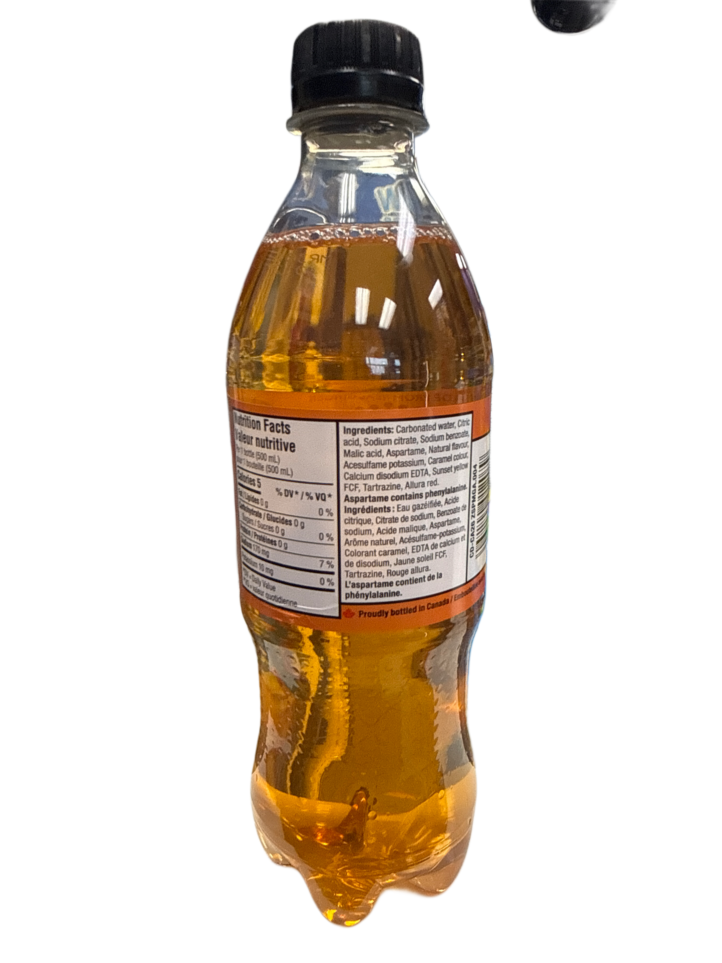 Canada Dry Zero Sugar Peach Mango Bottle 500ML - Canadian Edition