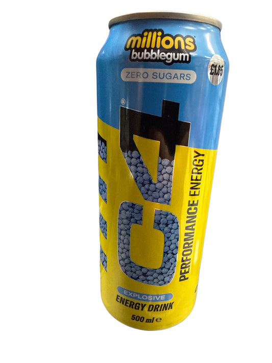 C4 Zero Sugar Millions Bubblegum Energy Drink 473ML - U.K Edition