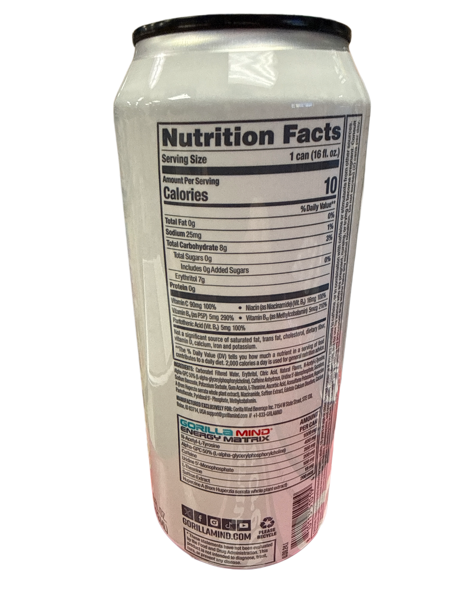 Gorilla Minds White Frost Energy Drink 473ML - International Edition