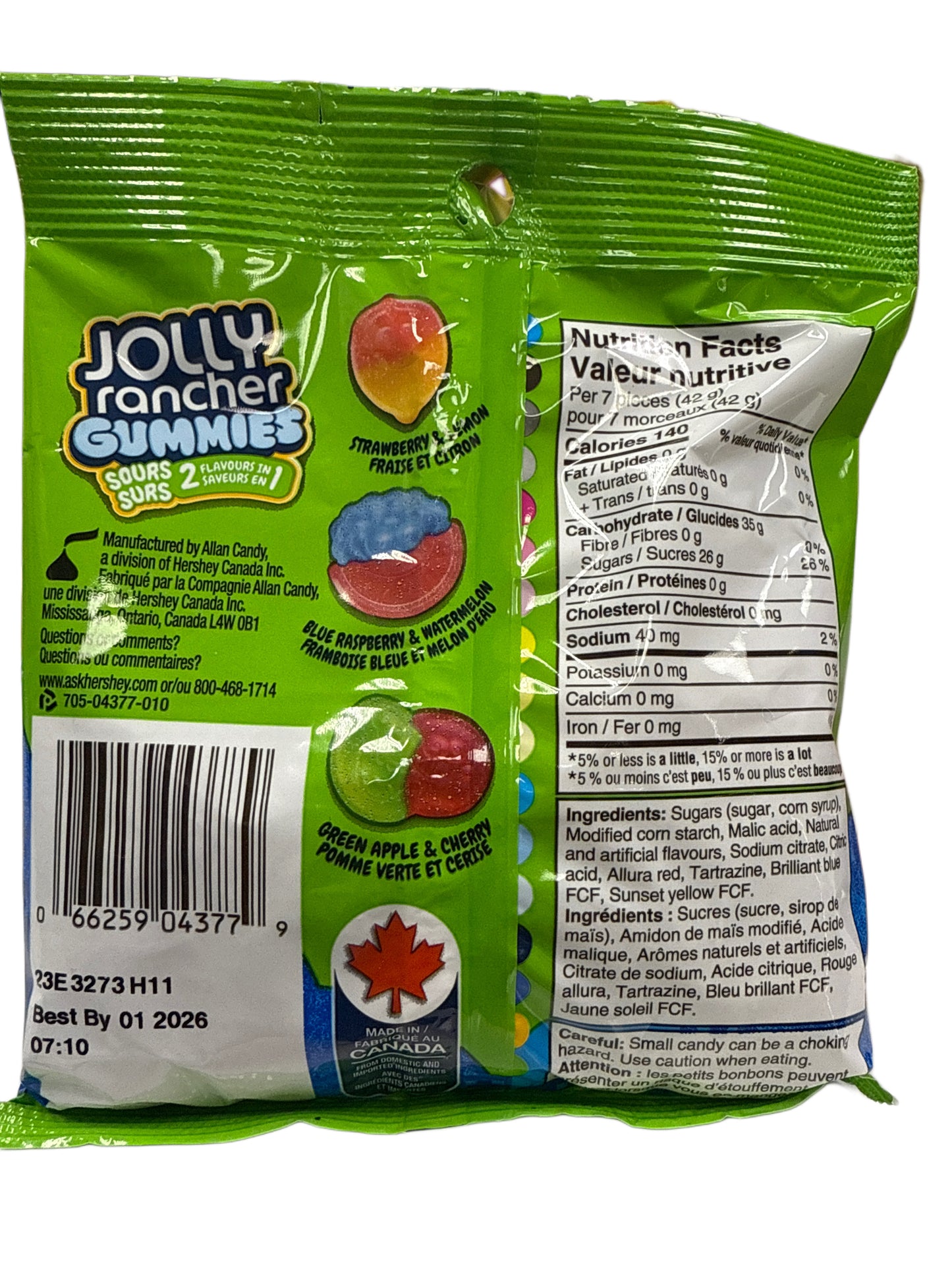 Jolly Rancher Gummies Sauer 2 In 1 Geschmack 182G - Kanadische Ausgabe
