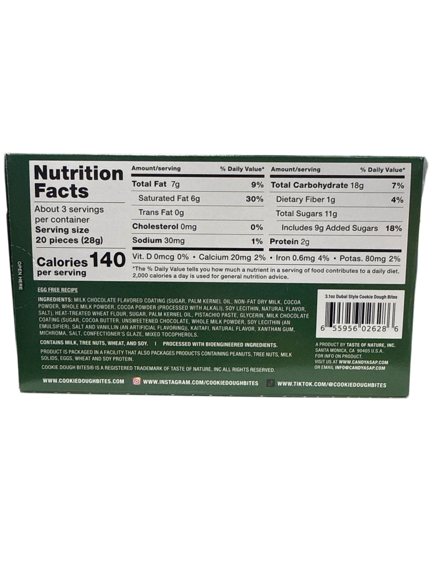 Dubai Cookie Dough Bites 88G - U.S Edition