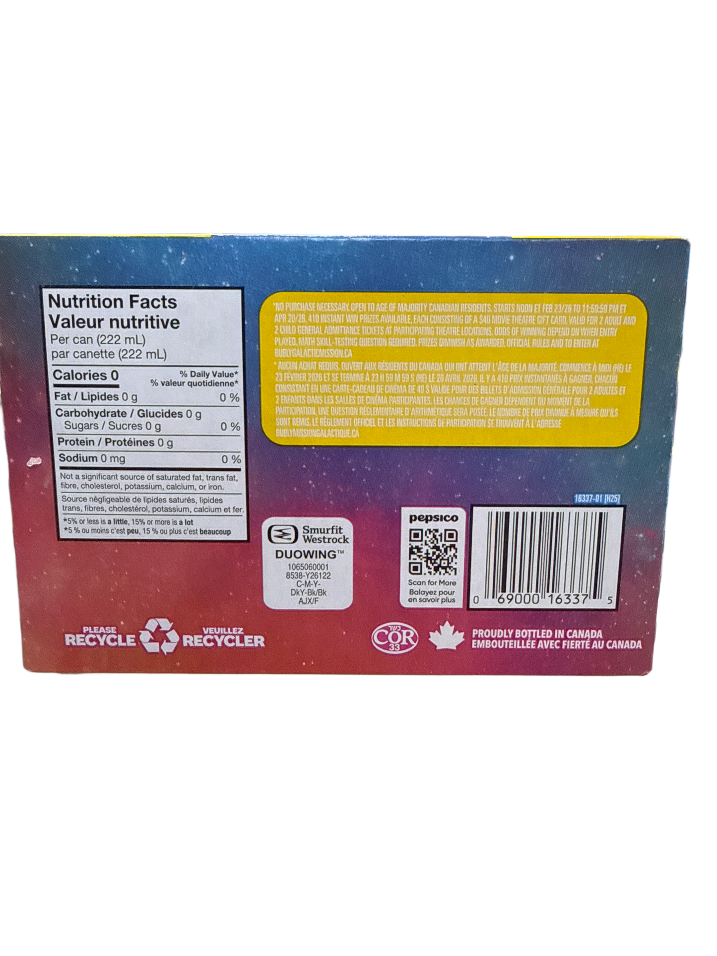 Bubly Limited Edition Super Mario Galaxy Dragon Fruit Stardust Flavour 6 Pack 222ML - Canadian Edition