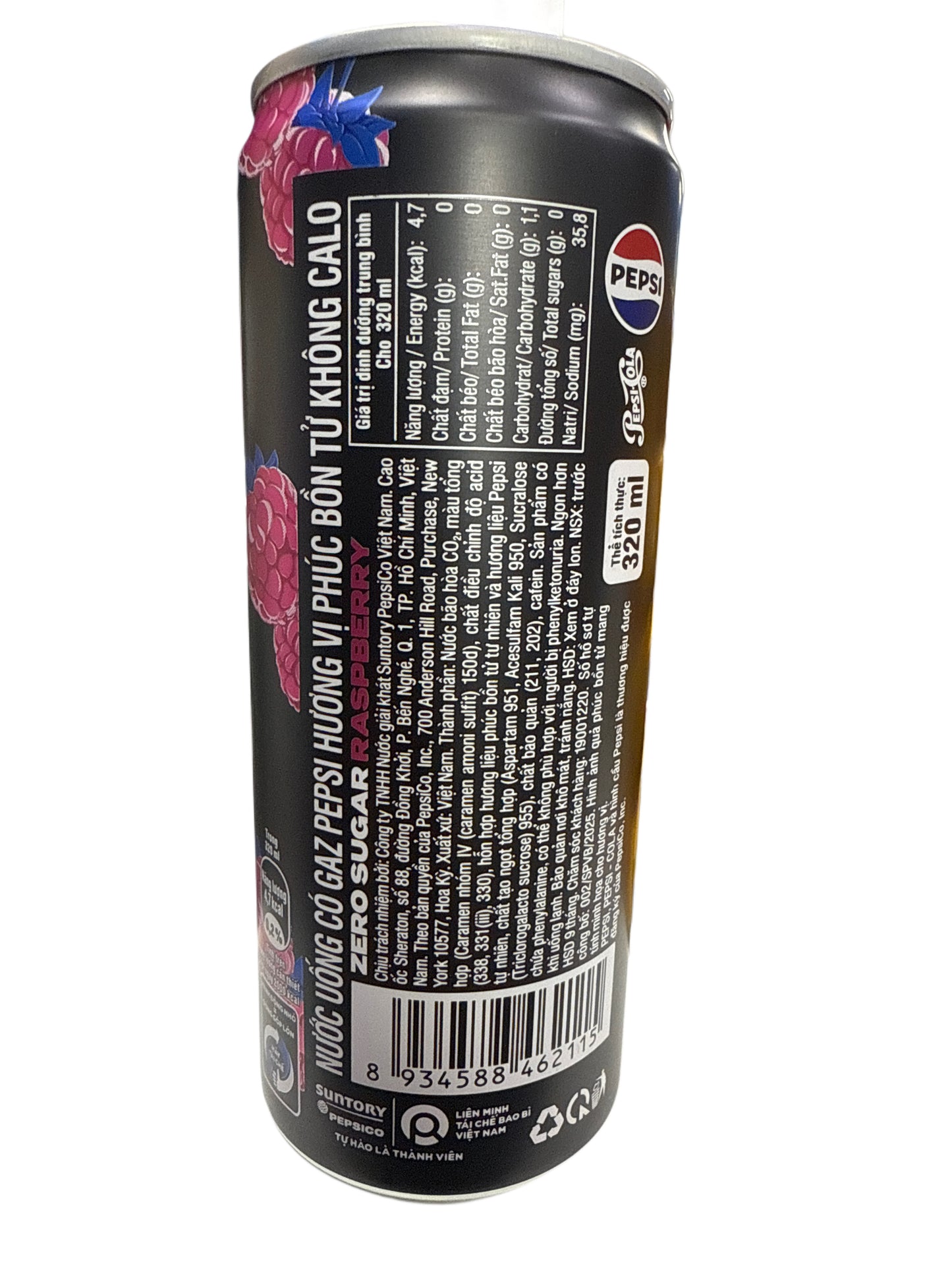 Pepsi Zero Sugar Raspberry 320ML - Vietnam Edition