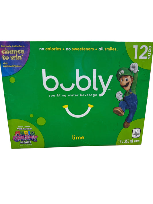 Bubly Limited Edition Super Mario Galaxy Lime 12 X 355ML - Canadian Edition