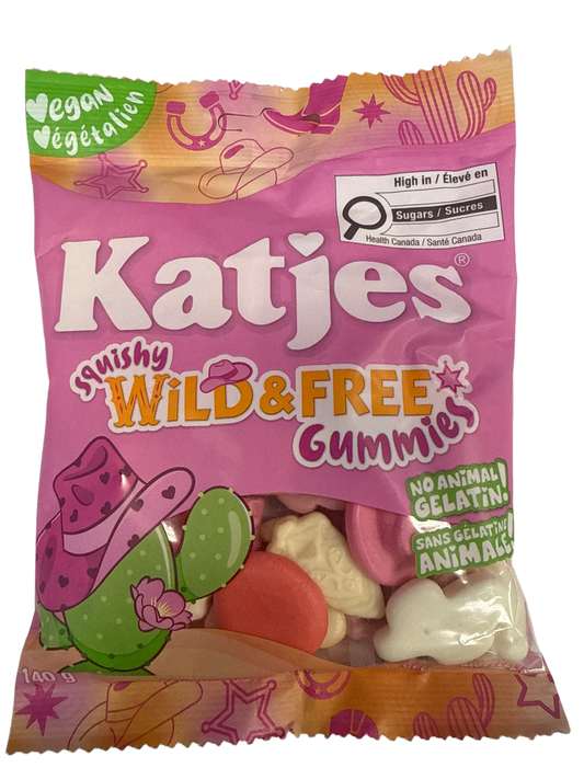 Katjes Squishy Sauvage et Libre Bonbons Végans 140G - Édition Canadienne