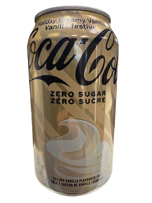 Coca Cola Feiertag Weihnachten Zero Zucker Cremige Vanille Dose 355ML - Kanadische Ausgabe