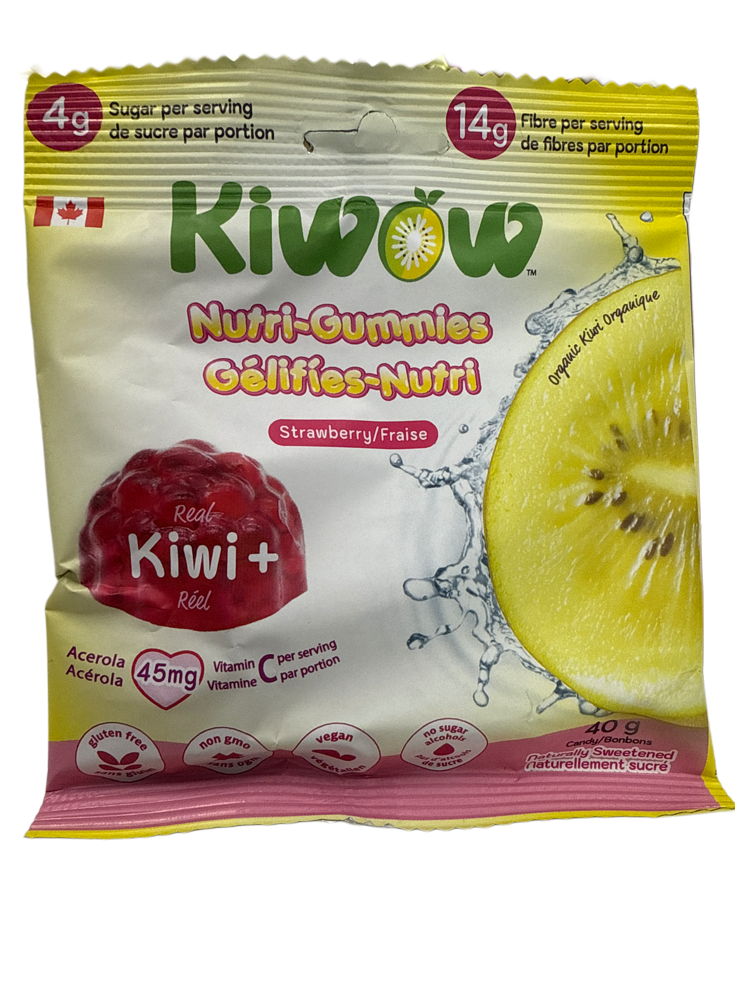 Kiwow Nutri-Gummies saveur kiwi et fraise 40G - Édition canadienne