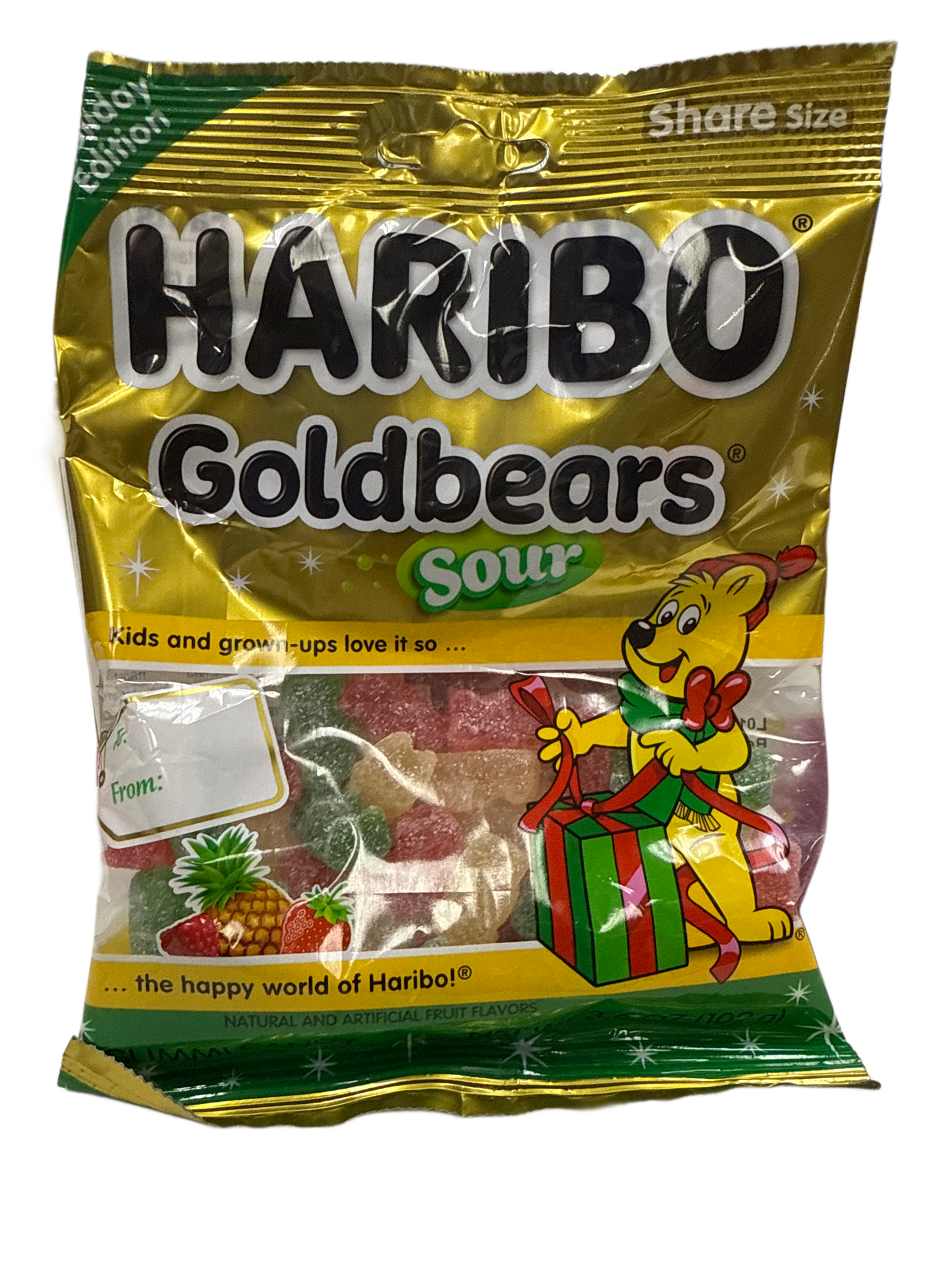 Haribo Oursons d'Or Acides de Noël 102G - Édition U.S