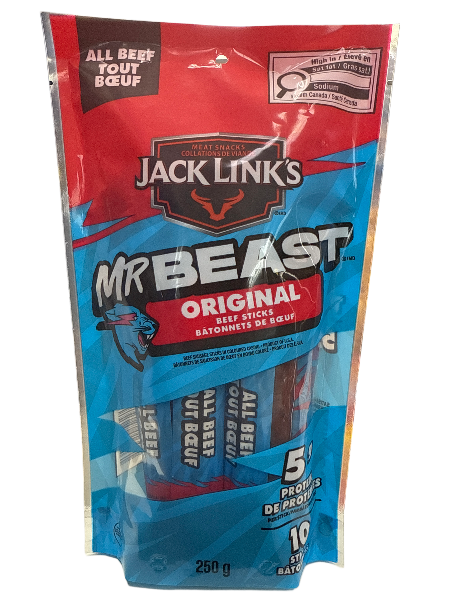 Jack Links Mr Beast Original Beef Sticks 250G - U.S Edition
