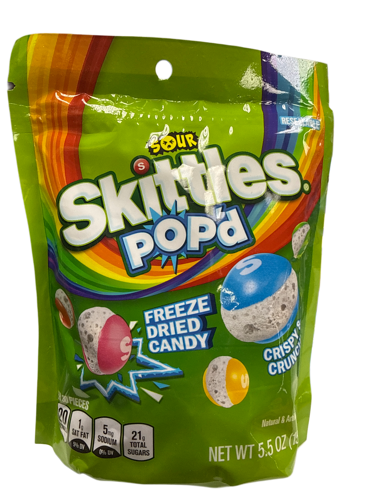 Skittles Pop'd Sour Freeze Dried Candy 155G - U.S Edition