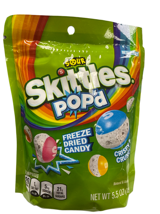 Skittles Pop'd Sour Freeze Dried Candy 155G - U.S Edition