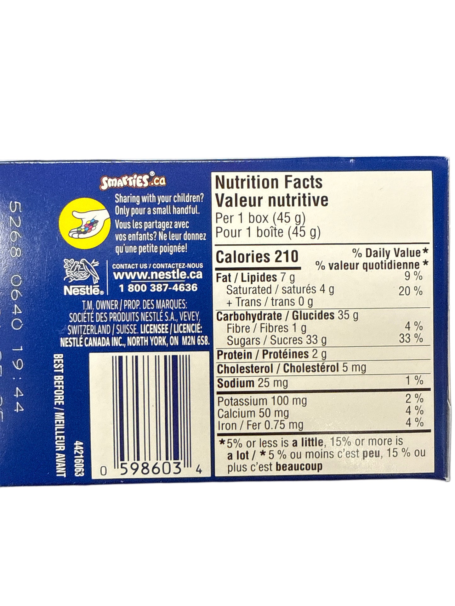 Smarties Chocolate con Leche Cubierto de Caramelo 45G - Edición Canadiense