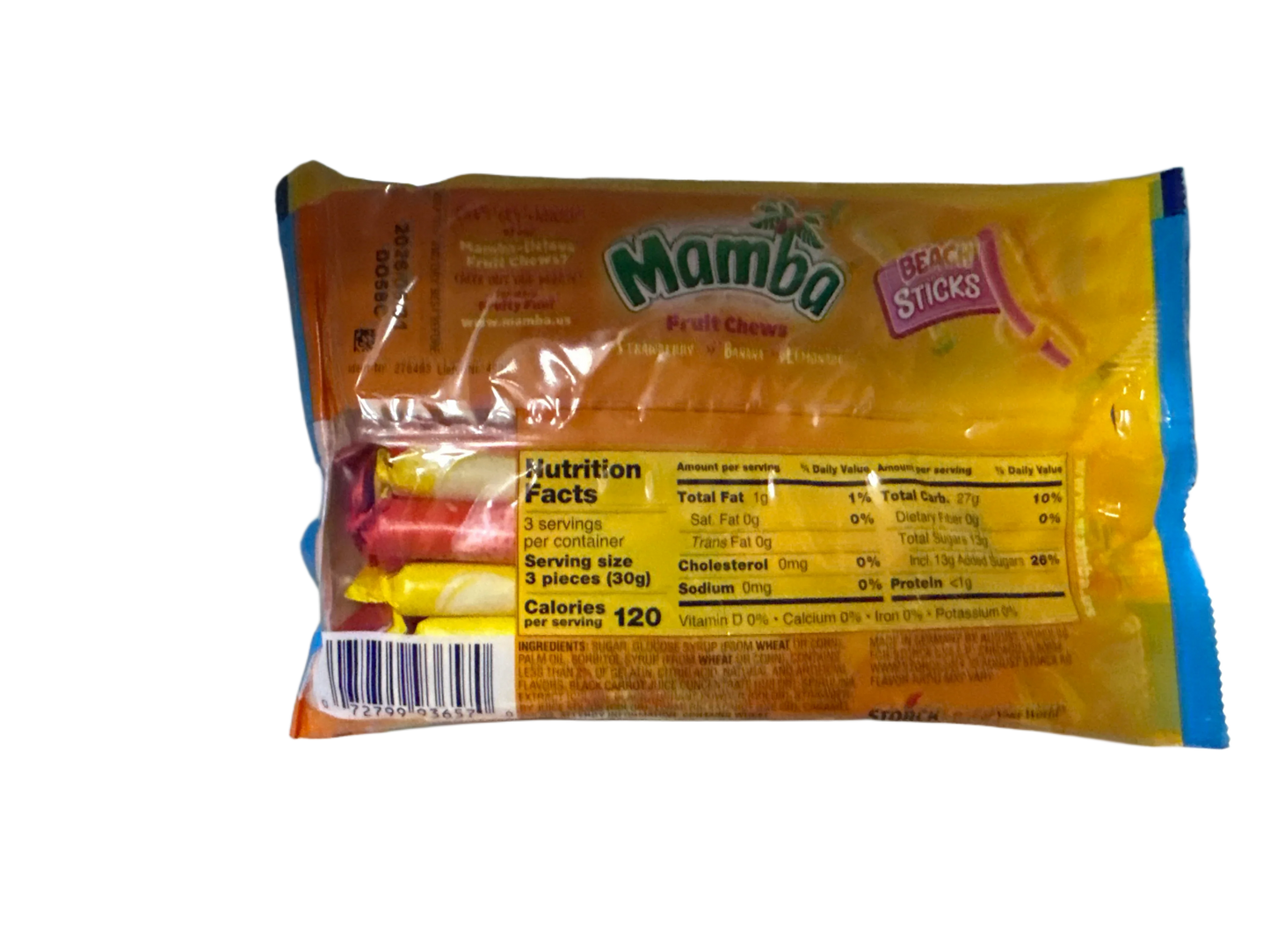 Mamba Beach Sticks Fruit Chews 90G - U.S Edition