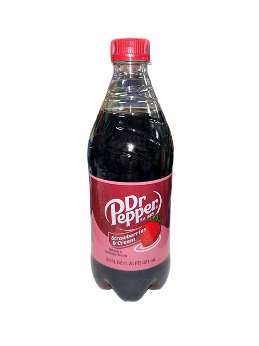 Dr. Pepper Strawberries & Cream Bottle - 20OZ - Extreme Snacks